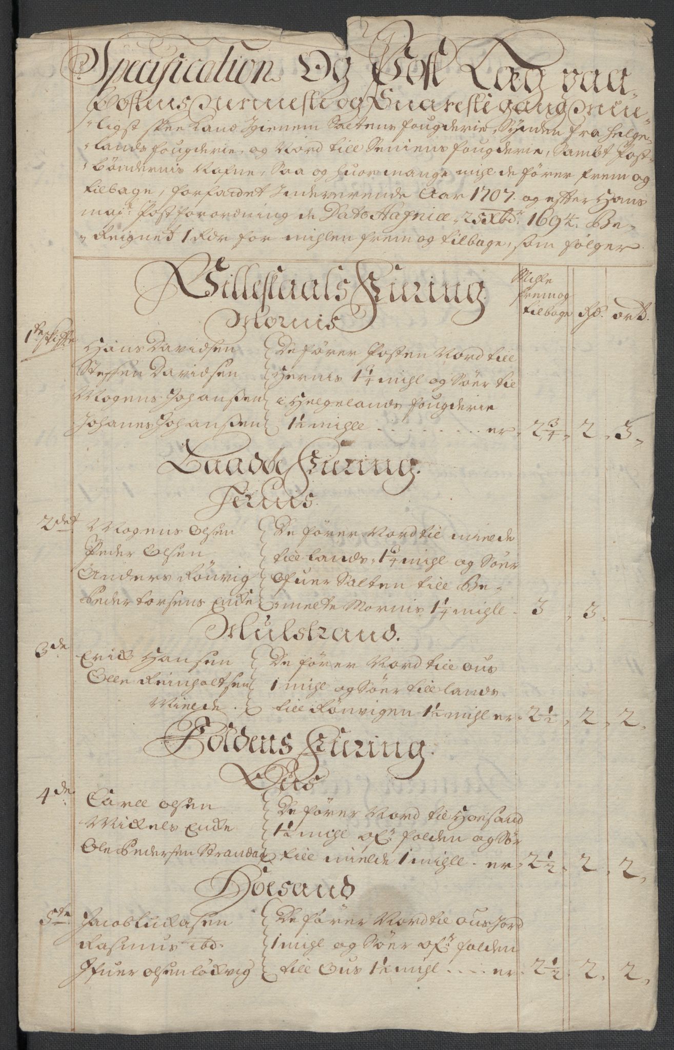 Rentekammeret inntil 1814, Reviderte regnskaper, Fogderegnskap, AV/RA-EA-4092/R66/L4581: Fogderegnskap Salten, 1707-1710, p. 101