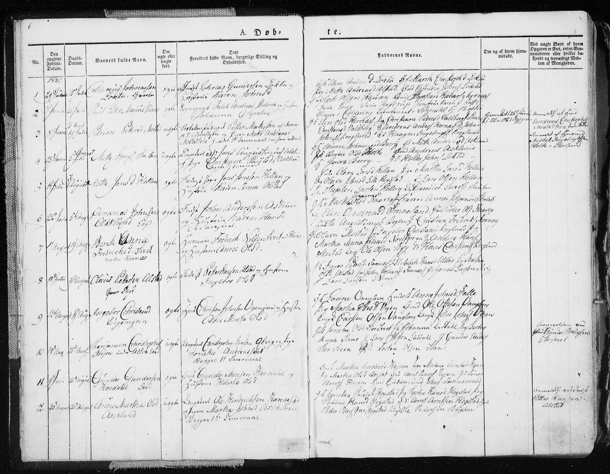 Ministerialprotokoller, klokkerbøker og fødselsregistre - Nord-Trøndelag, AV/SAT-A-1458/713/L0114: Parish register (official) no. 713A05, 1827-1839, p. 6