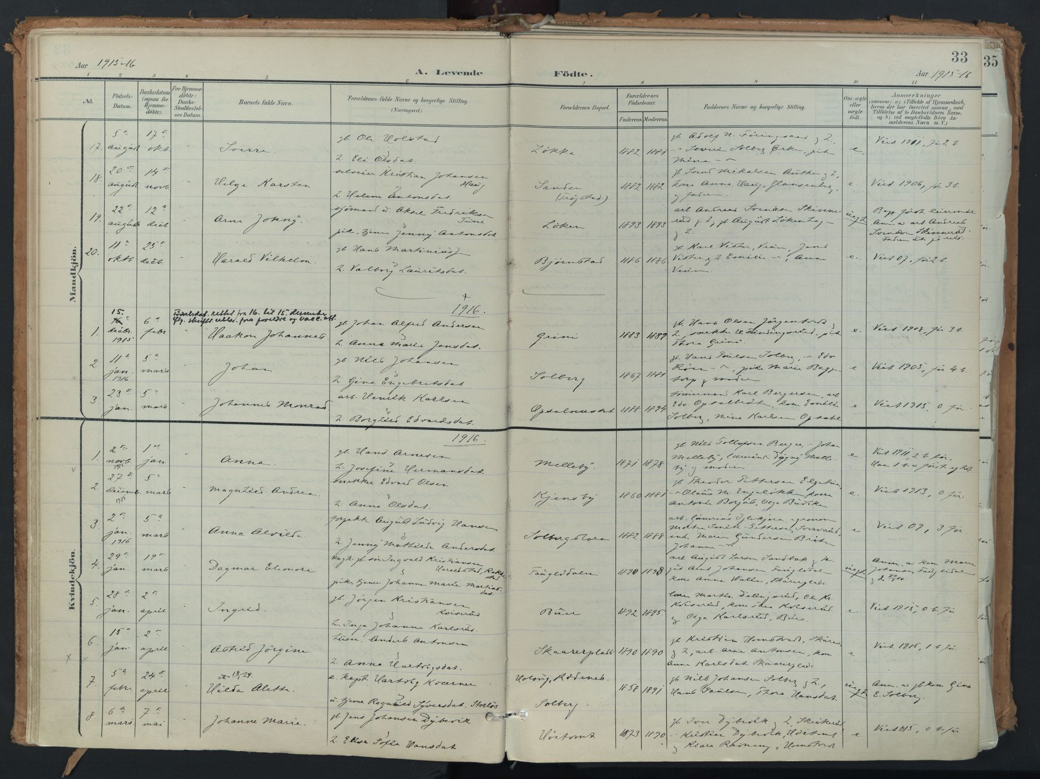 Eidsberg prestekontor Kirkebøker, AV/SAO-A-10905/F/Fb/L0002: Parish register (official) no. II 2, 1901-1933, p. 33