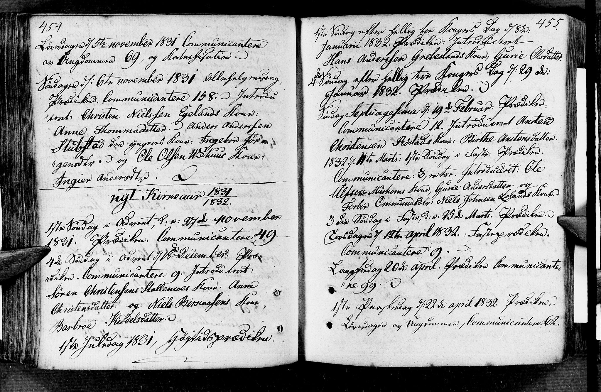 Vennesla sokneprestkontor, AV/SAK-1111-0045/Fa/Fac/L0002: Parish register (official) no. A 2, 1785-1834, p. 454-455