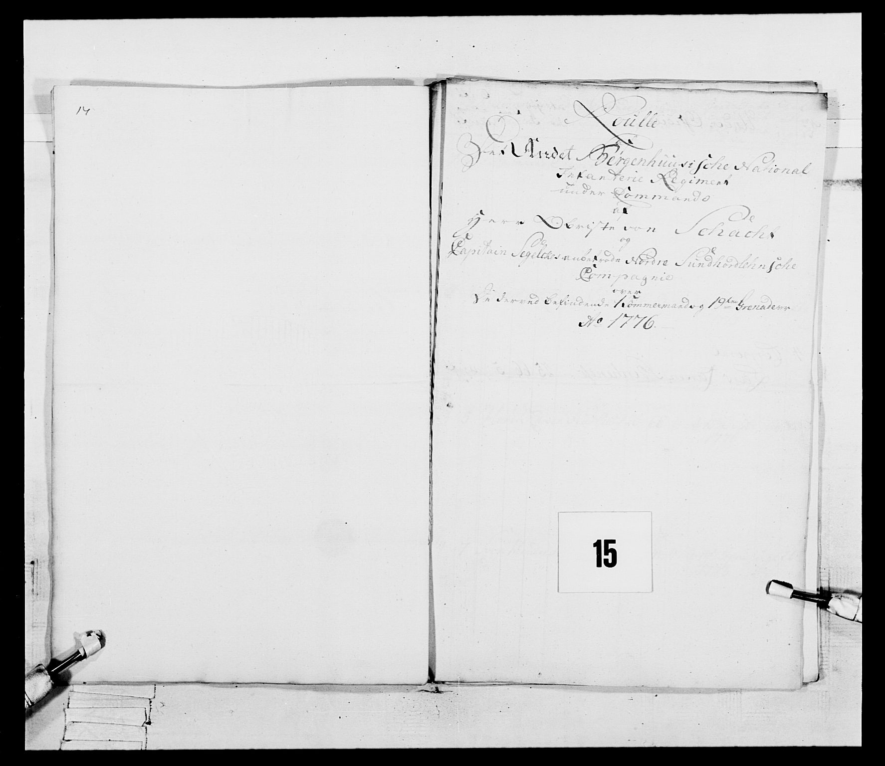 Generalitets- og kommissariatskollegiet, Det kongelige norske kommissariatskollegium, AV/RA-EA-5420/E/Eh/L0094: 2. Bergenhusiske nasjonale infanteriregiment, 1776-1779, p. 60