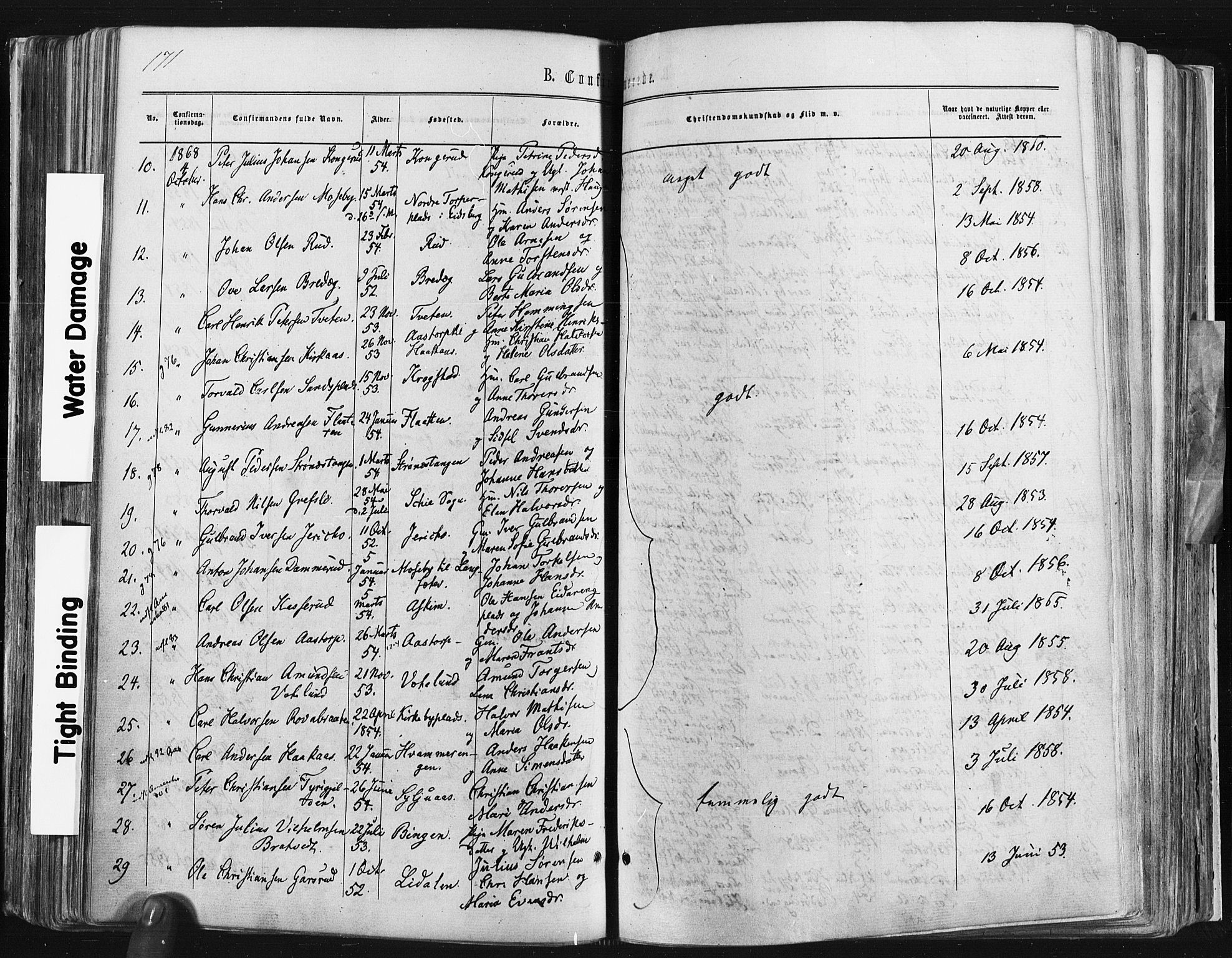 Trøgstad prestekontor Kirkebøker, SAO/A-10925/F/Fa/L0009: Parish register (official) no. I 9, 1865-1877, p. 171