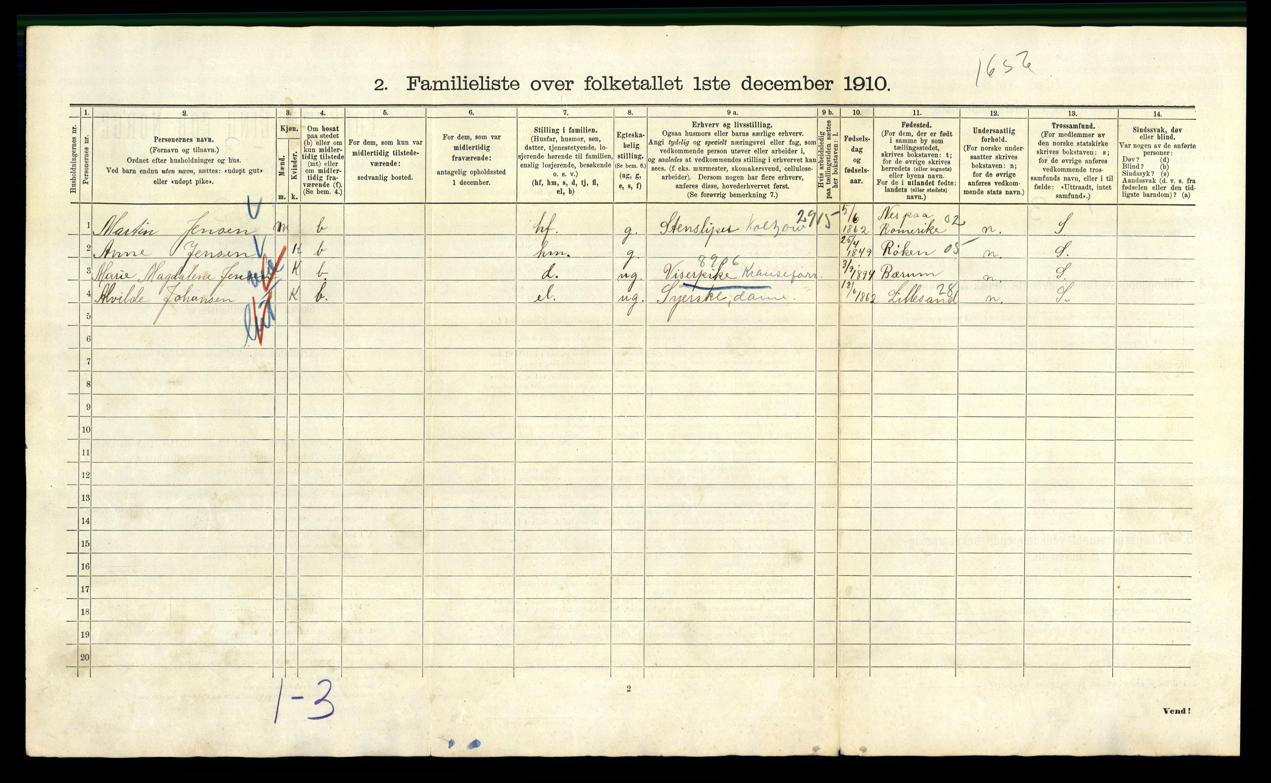 RA, 1910 census for Kristiania, 1910, p. 118188