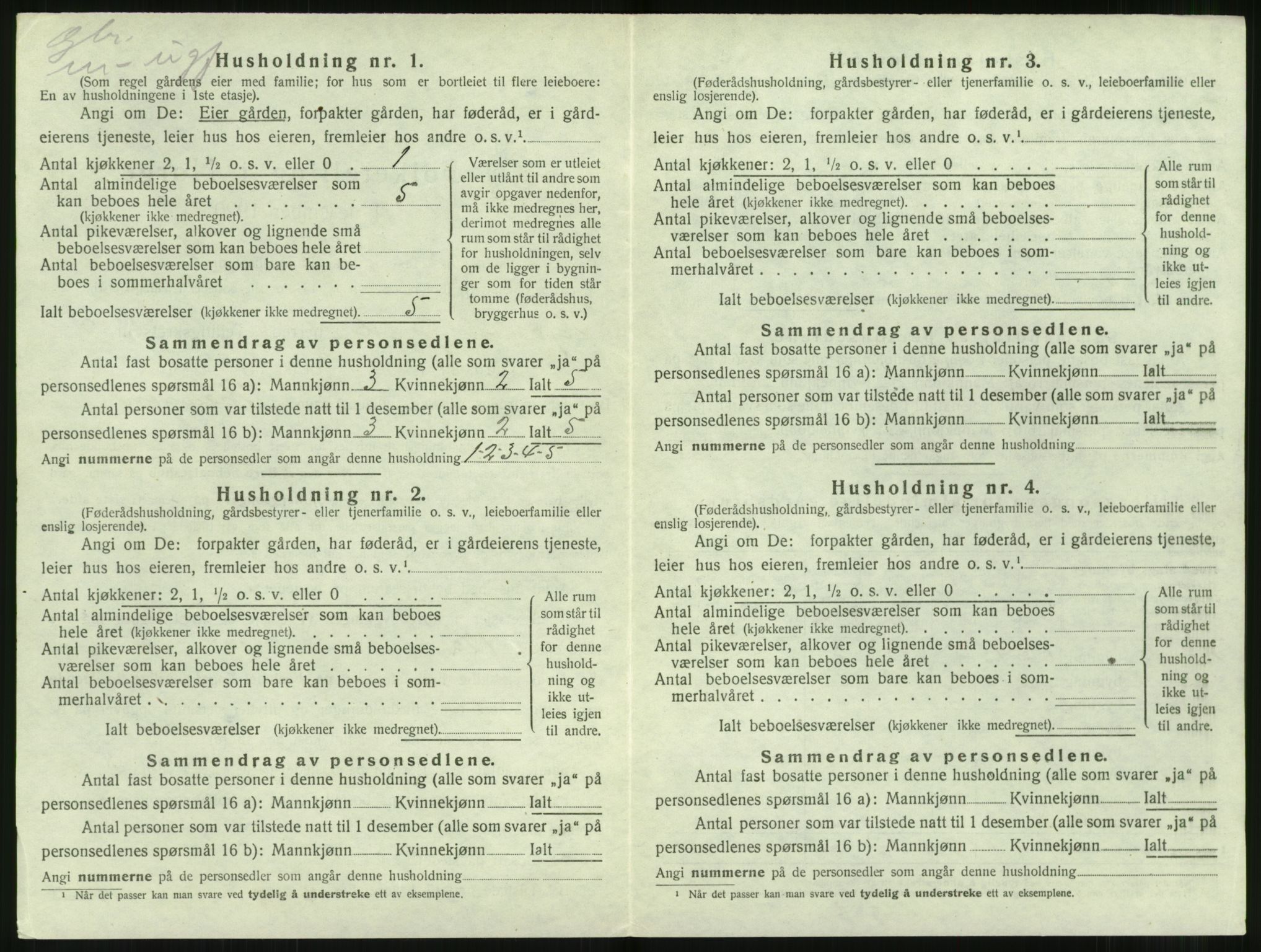 SAT, 1920 census for Hjørundfjord, 1920, p. 424