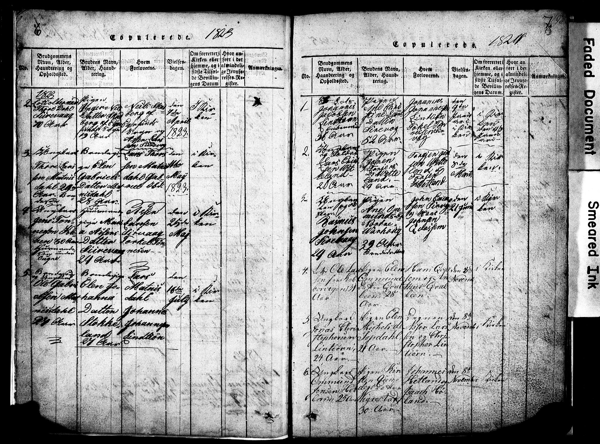 Eigersund sokneprestkontor, SAST/A-101807/S09/L0002: Parish register (copy) no. B 2, 1816-1847, p. 6-7