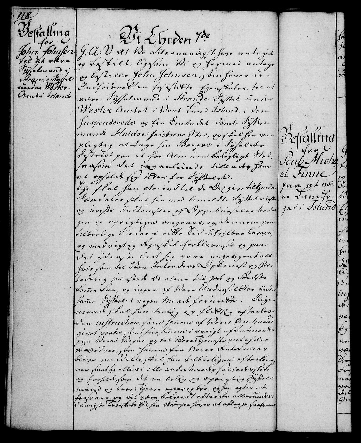 Rentekammeret, Kammerkanselliet, RA/EA-3111/G/Gg/Gge/L0006: Norsk bestallingsprotokoll med register (merket RK 53.30), 1773-1814, p. 118