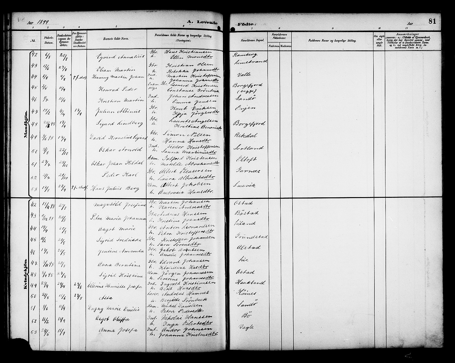 Ministerialprotokoller, klokkerbøker og fødselsregistre - Nordland, AV/SAT-A-1459/880/L1141: Parish register (copy) no. 880C03, 1893-1928, p. 81