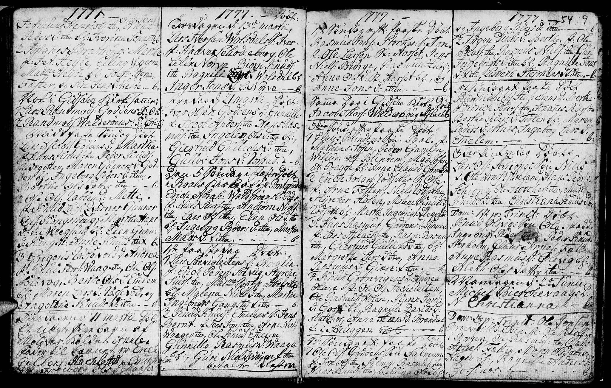 Ministerialprotokoller, klokkerbøker og fødselsregistre - Møre og Romsdal, AV/SAT-A-1454/528/L0420: Parish register (copy) no. 528C01, 1764-1784, p. 54