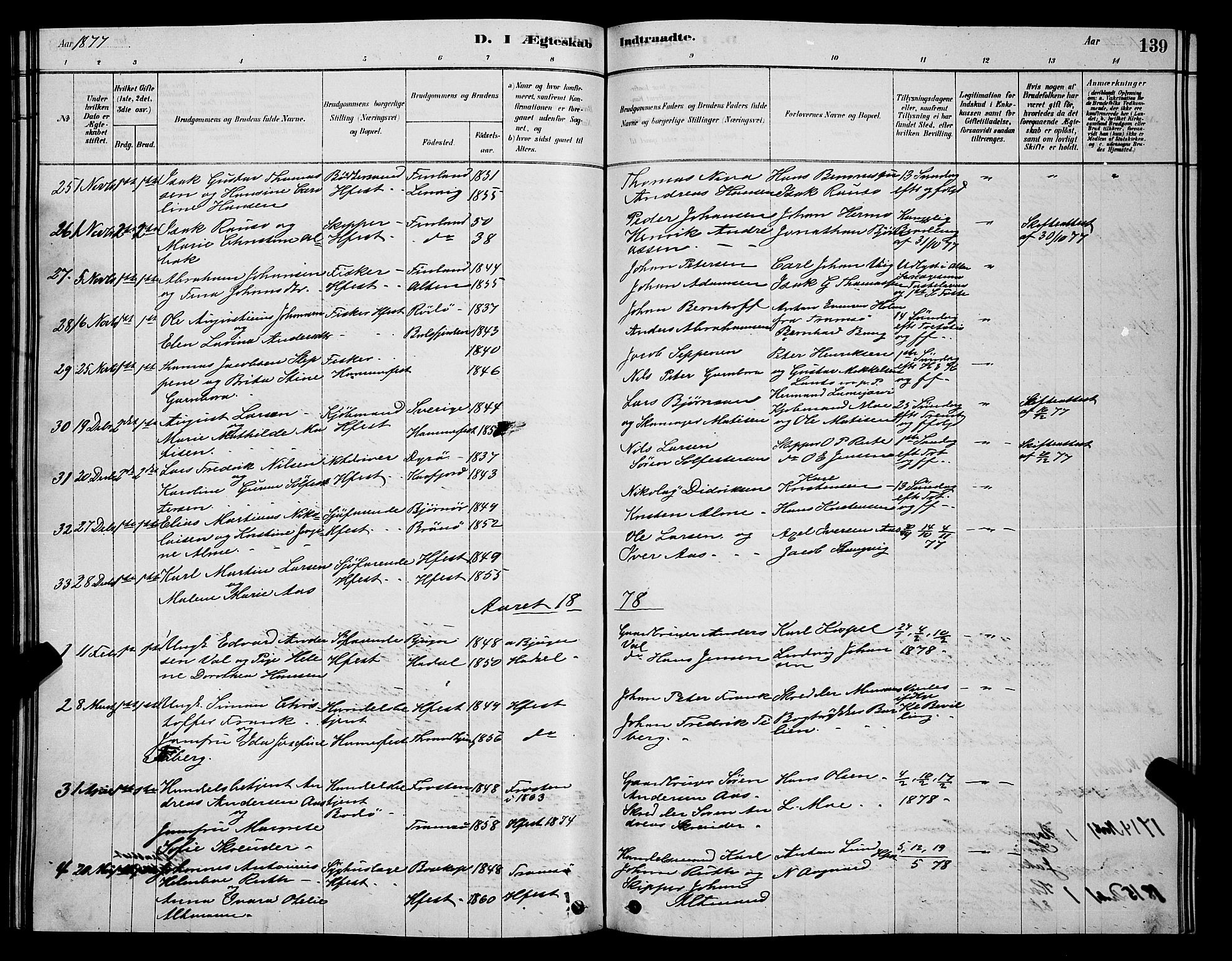 Hammerfest sokneprestkontor, SATØ/S-1347/H/Hb/L0006.klokk: Parish register (copy) no. 6, 1876-1884, p. 139