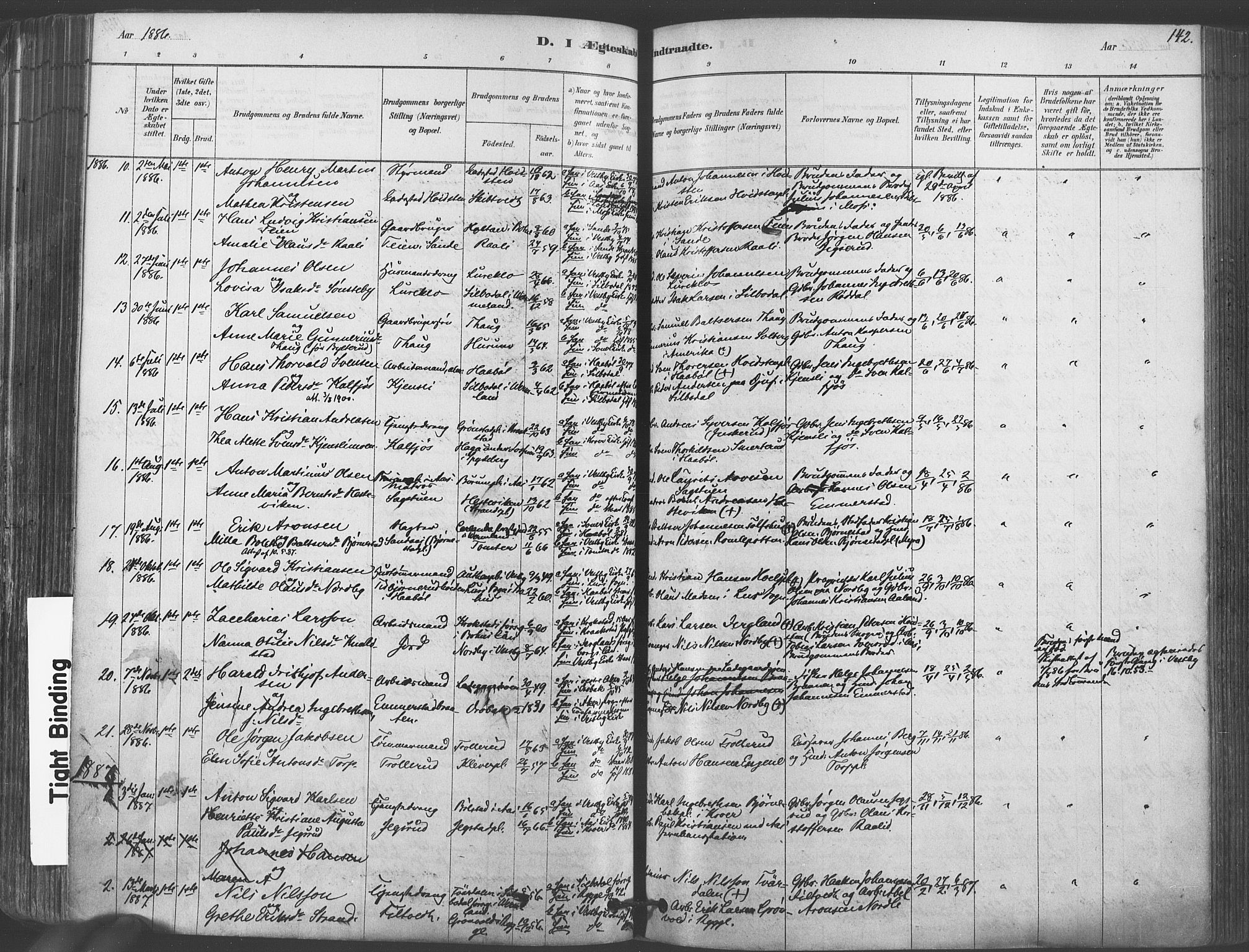 Vestby prestekontor Kirkebøker, AV/SAO-A-10893/F/Fa/L0009: Parish register (official) no. I 9, 1878-1900, p. 142