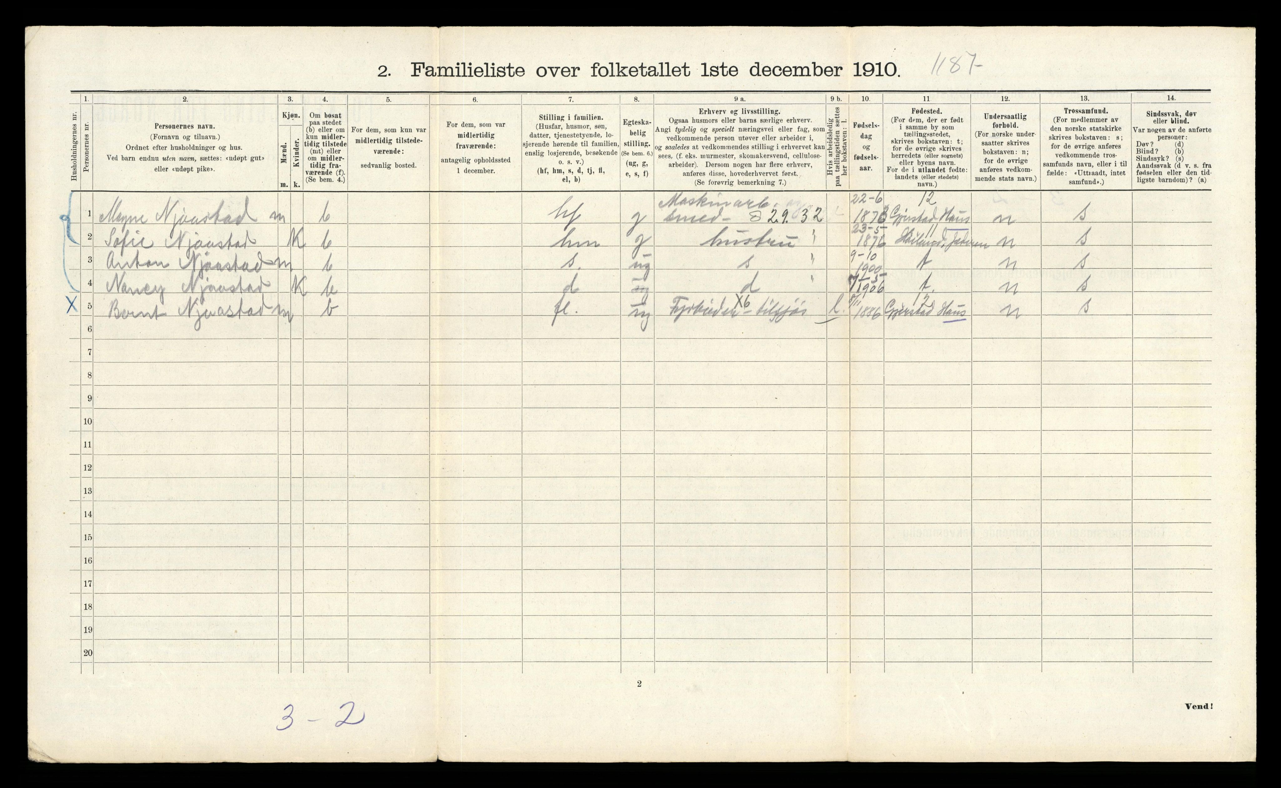 RA, 1910 census for Bergen, 1910, p. 15266