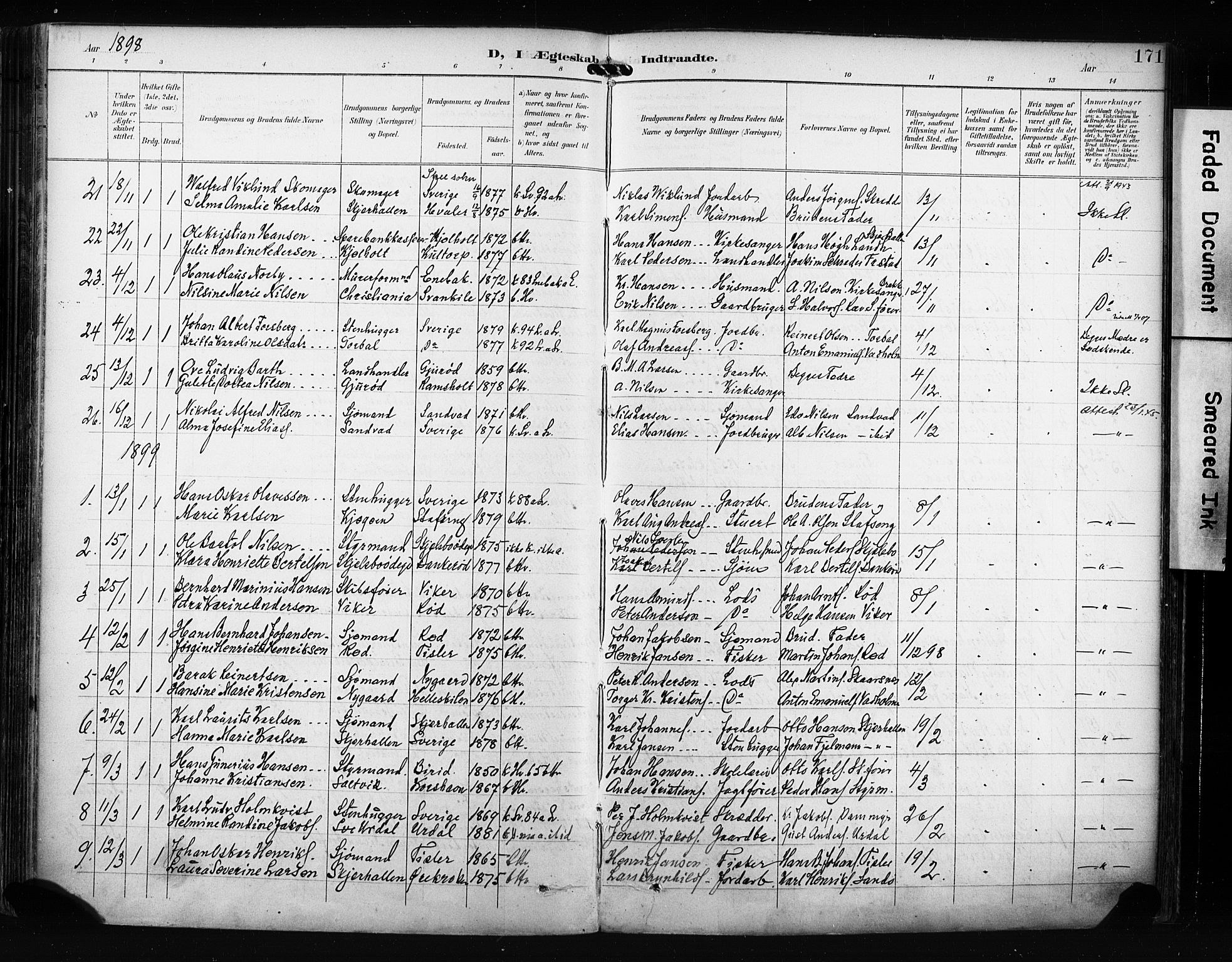 Hvaler prestekontor Kirkebøker, SAO/A-2001/F/Fa/L0009: Parish register (official) no. I 9, 1895-1906, p. 171