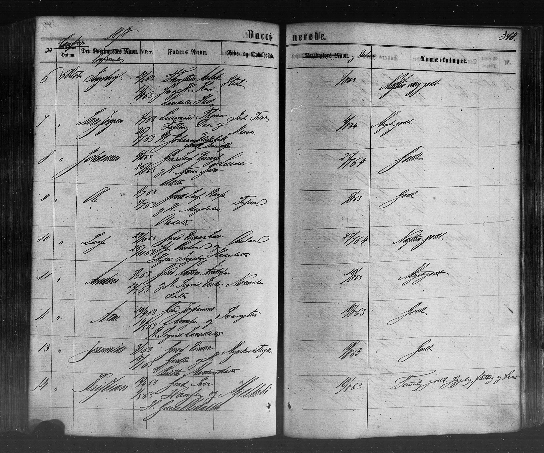Lavik sokneprestembete, SAB/A-80901: Parish register (official) no. A 4, 1864-1881, p. 348