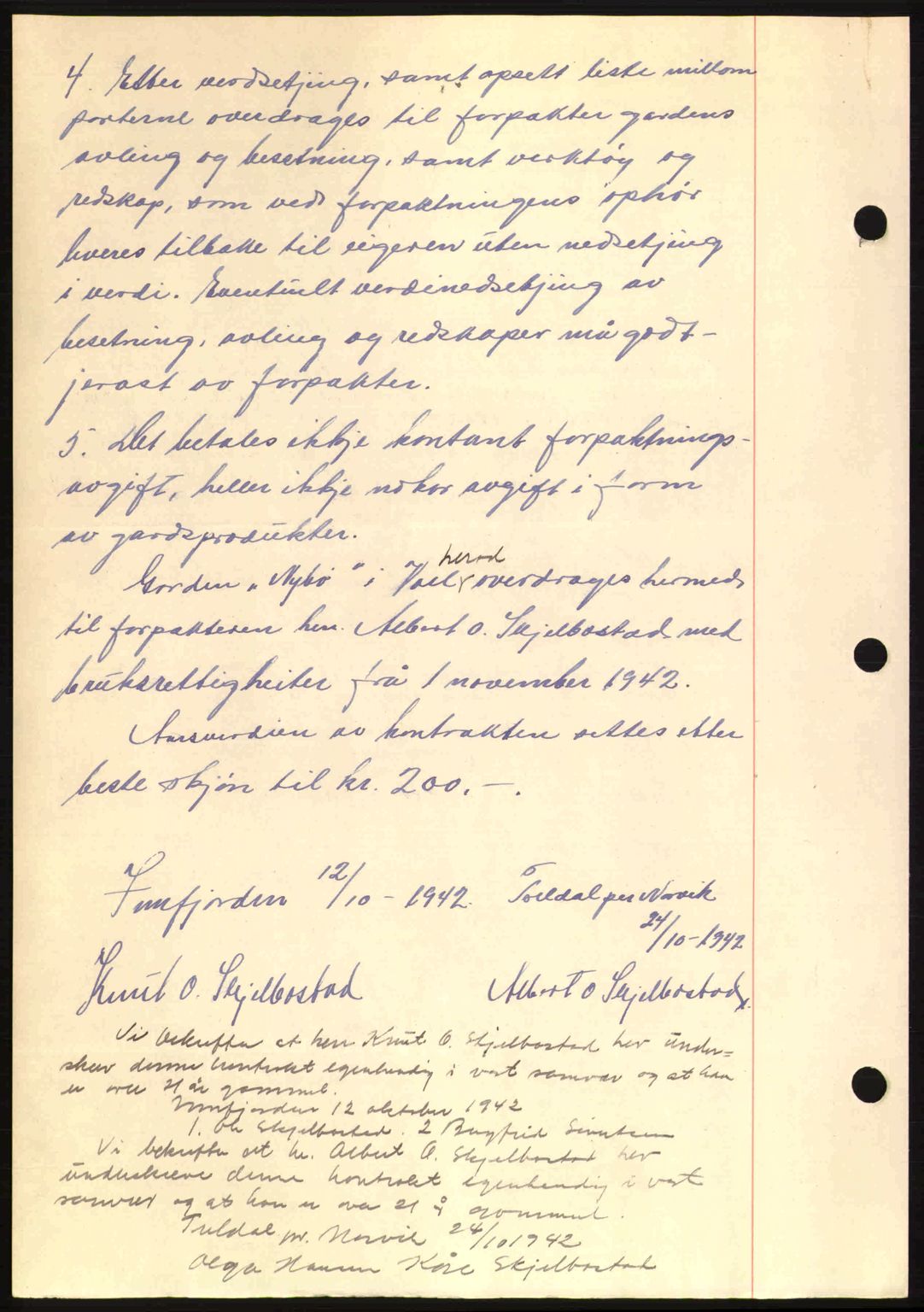 Romsdal sorenskriveri, AV/SAT-A-4149/1/2/2C: Mortgage book no. A13, 1942-1943, Diary no: : 2562/1942