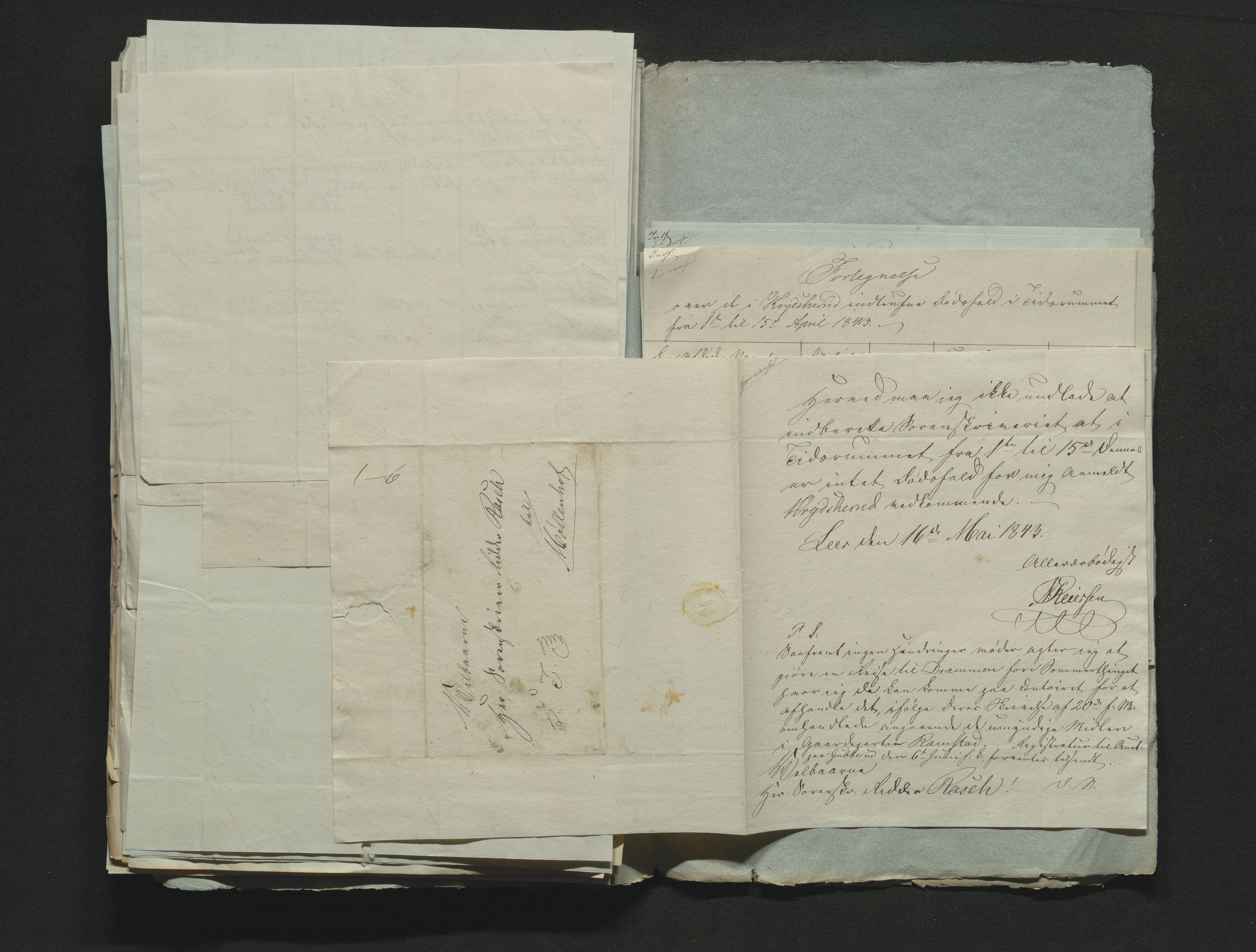 Eiker, Modum og Sigdal sorenskriveri, AV/SAKO-A-123/H/Ha/Hab/L0006: Dødsfallsmeldinger, 1841-1845