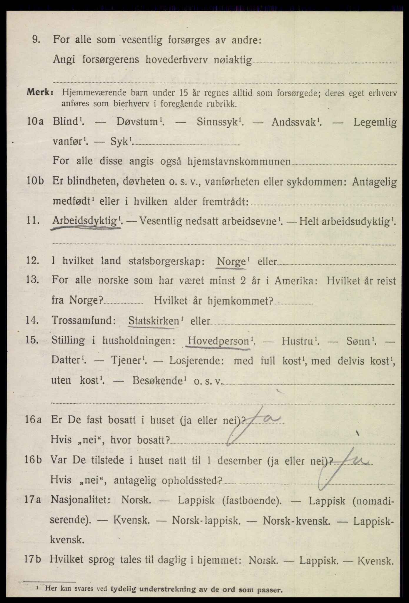 SAT, 1920 census for Verdal, 1920, p. 4708