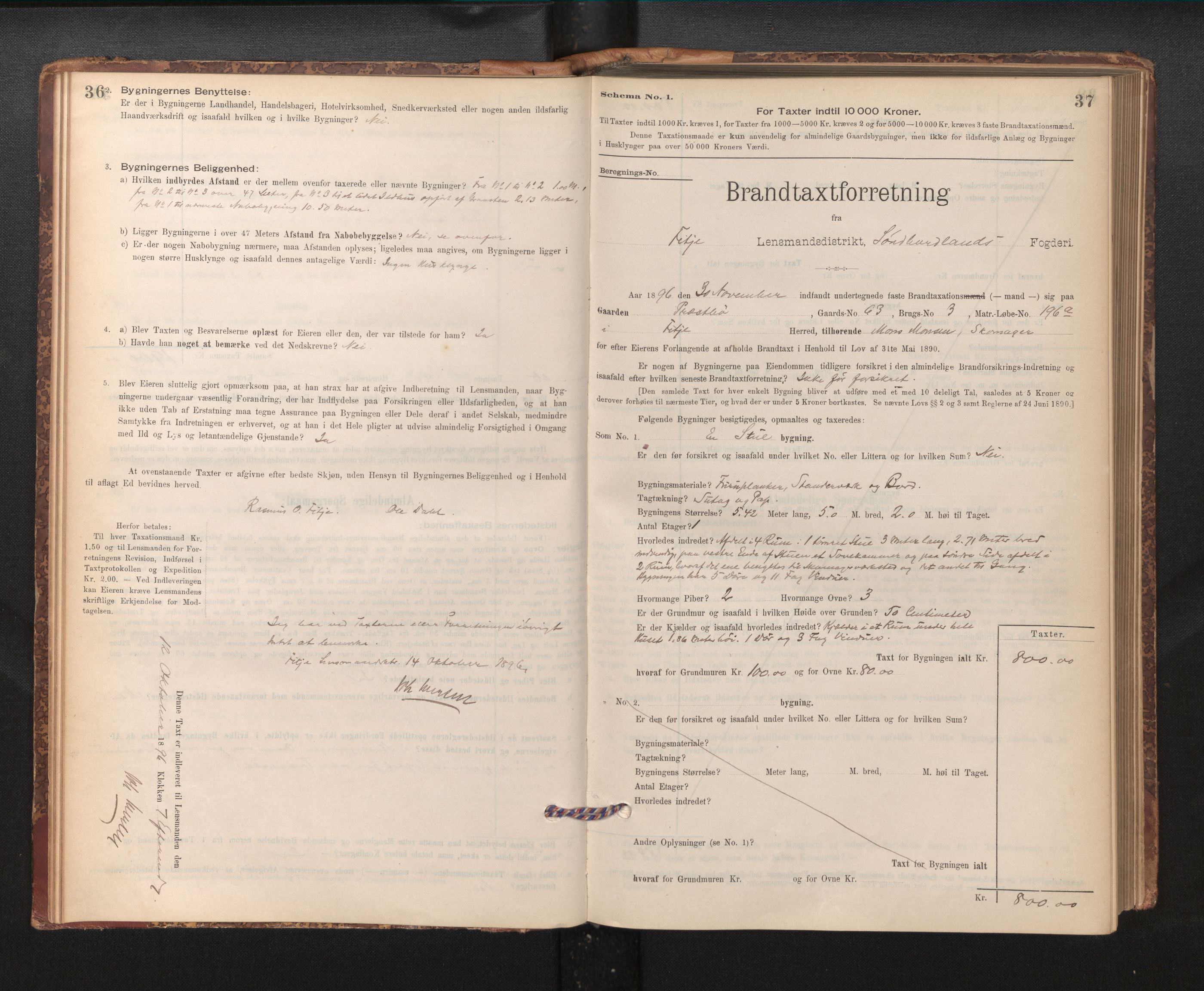 Lensmannen i Fitjar, AV/SAB-A-32001/0012/L0001: Branntakstprotokoll, skjematakst, 1895-1948, p. 36-37