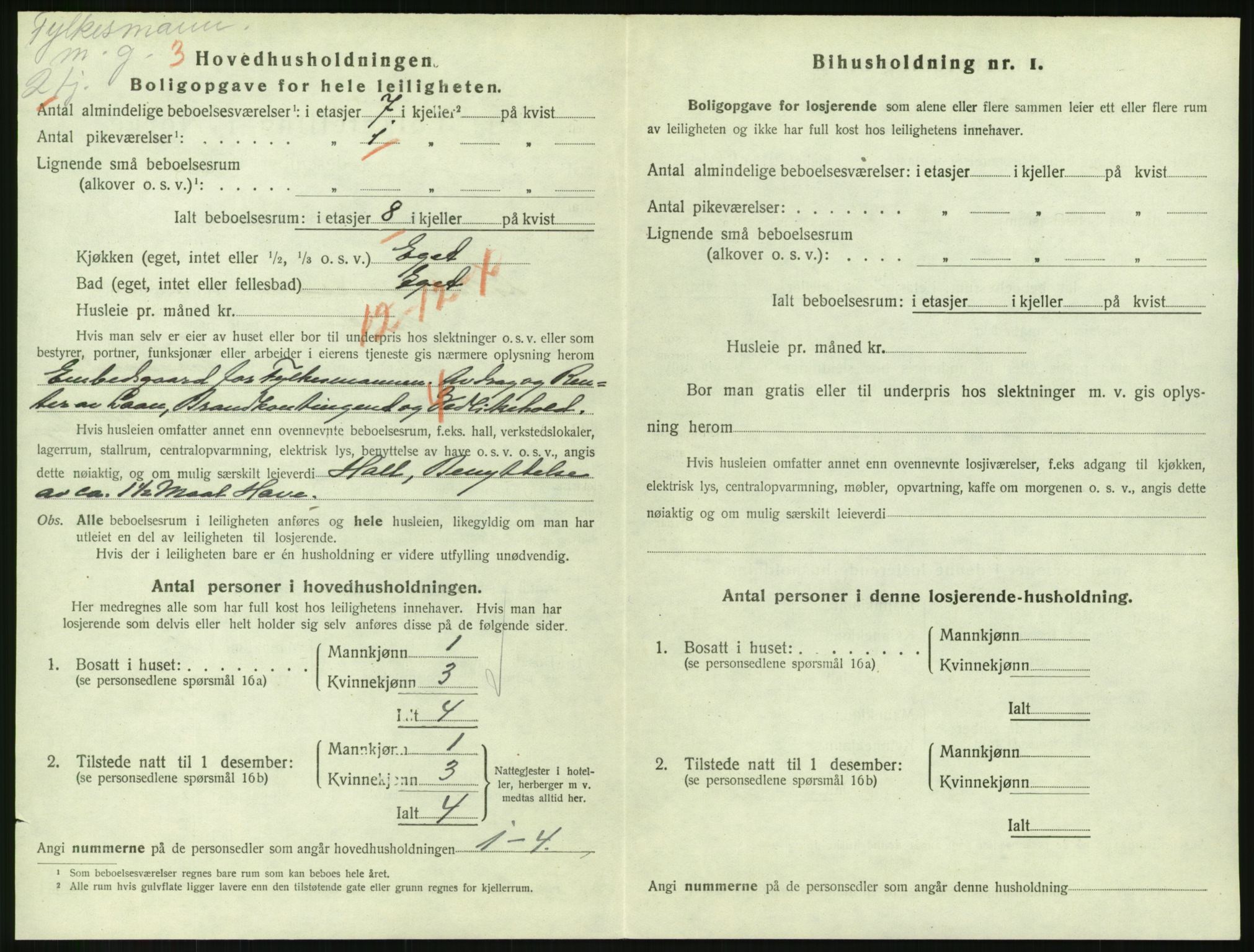 SAH, 1920 census for Lillehammer, 1920, p. 1879