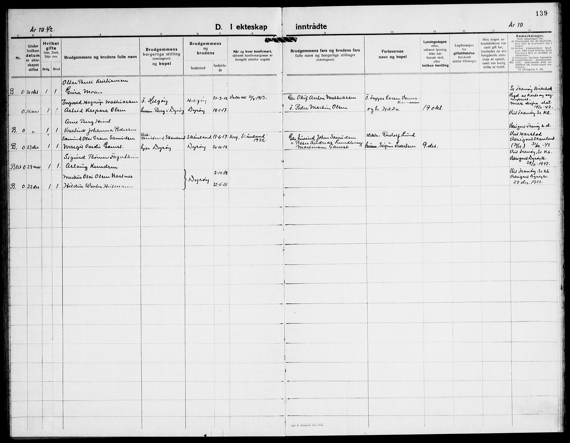 Tranøy sokneprestkontor, AV/SATØ-S-1313/I/Ia/Iab/L0016klokker: Parish register (copy) no. 16, 1930-1945, p. 139