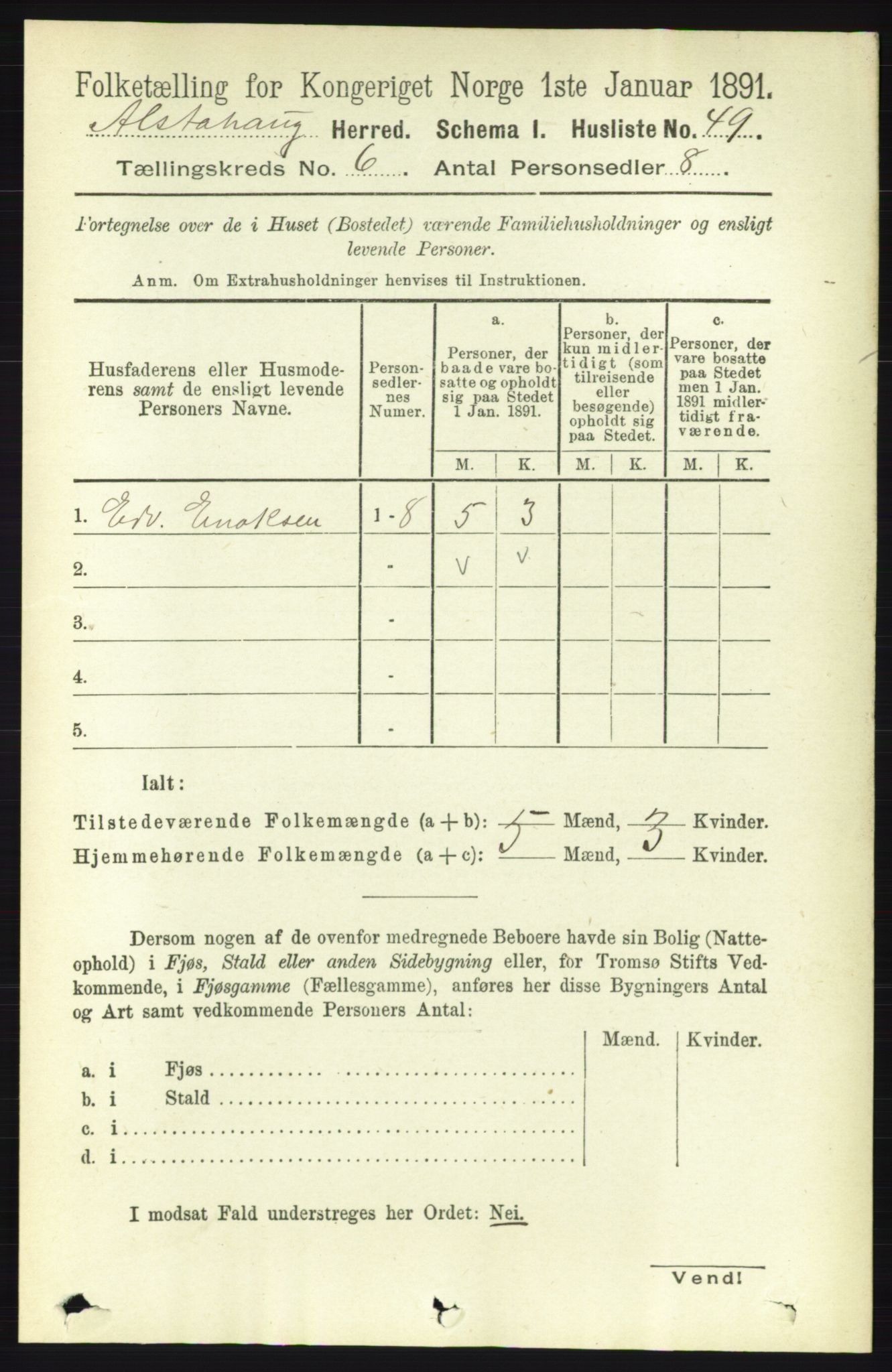 RA, 1891 census for 1820 Alstahaug, 1891, p. 2093