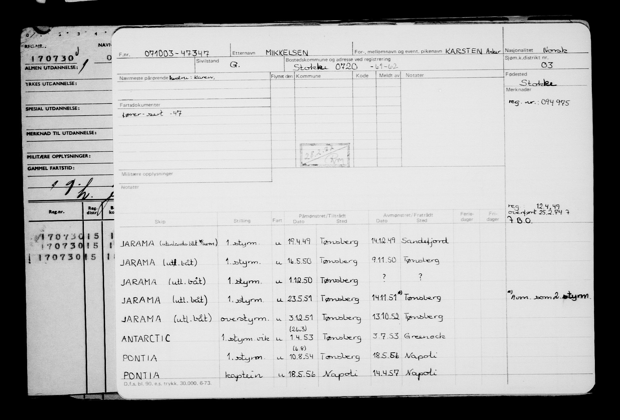 Direktoratet for sjømenn, AV/RA-S-3545/G/Gb/L0051: Hovedkort, 1903, p. 83