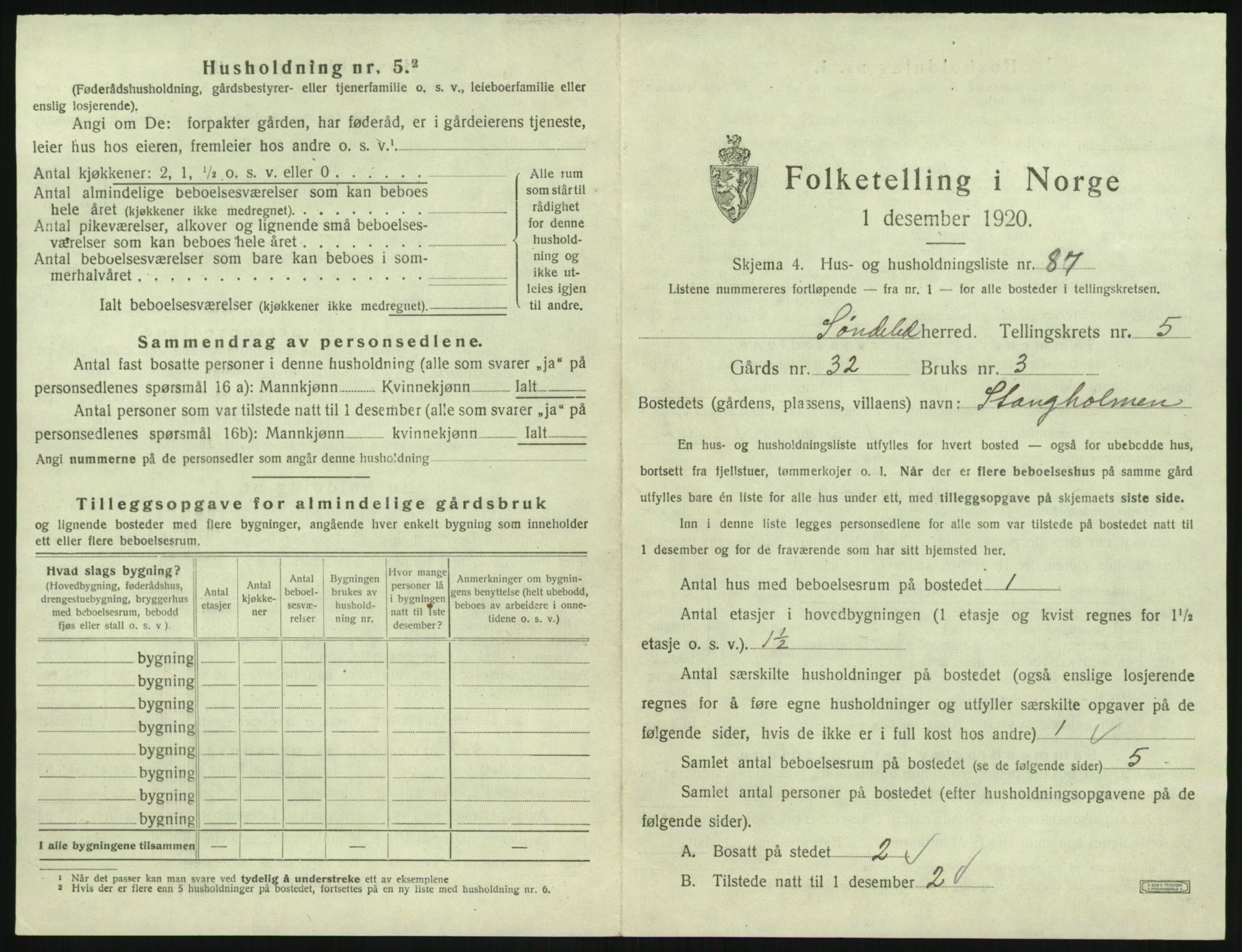 SAK, 1920 census for Søndeled, 1920, p. 565