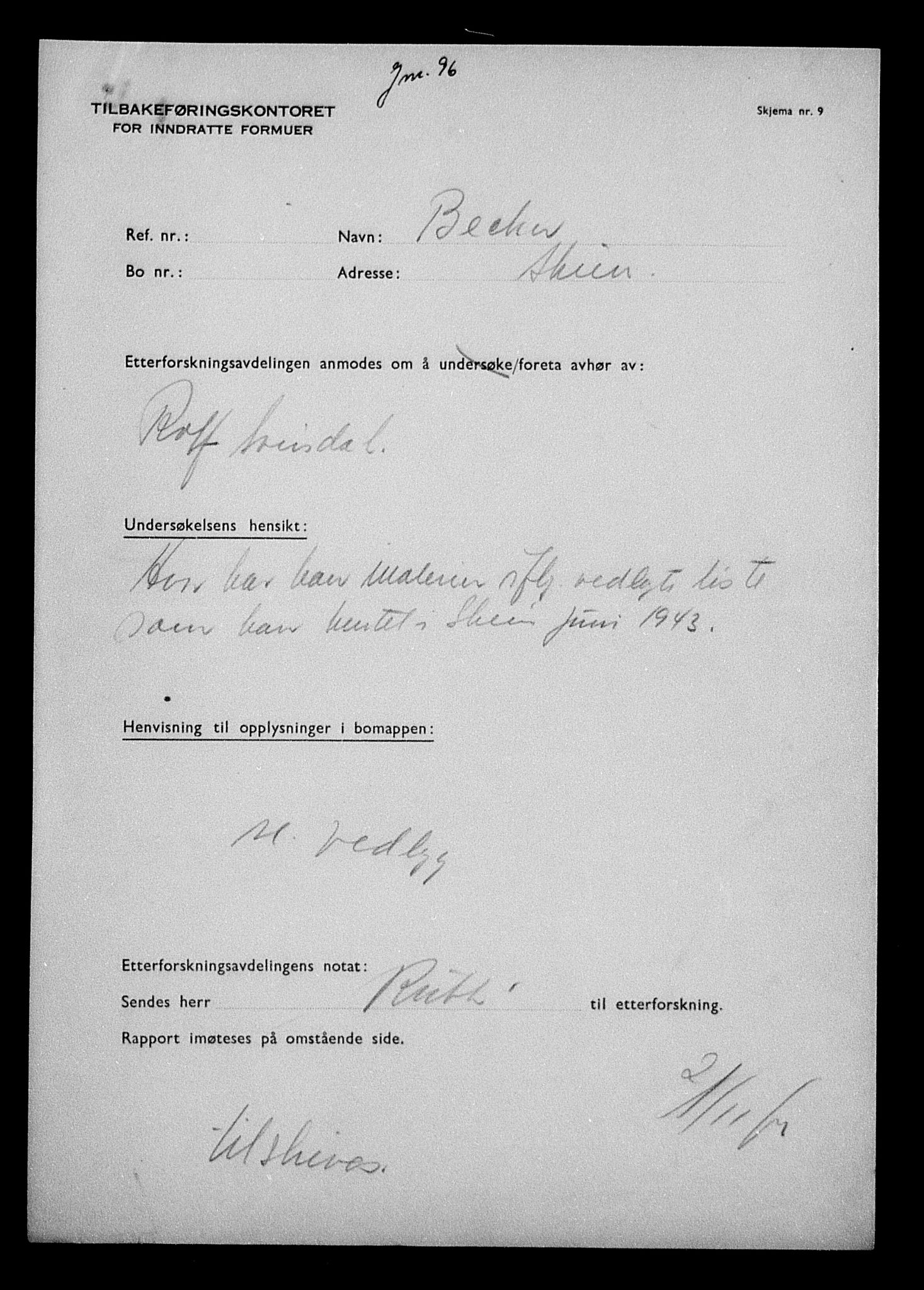 Justisdepartementet, Tilbakeføringskontoret for inndratte formuer, AV/RA-S-1564/H/Hc/Hcd/L0989: --, 1945-1947, p. 483