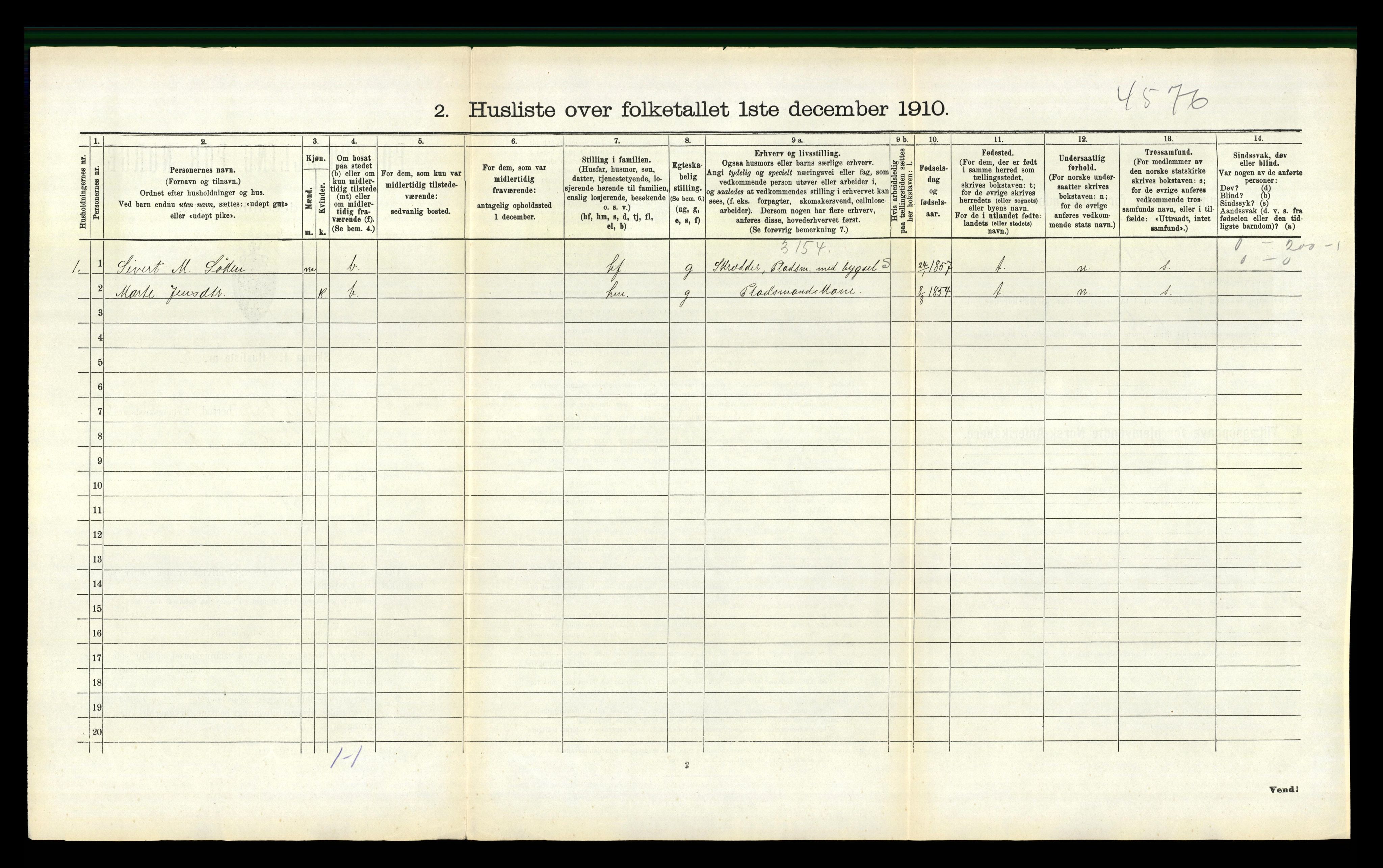 RA, 1910 census for Eid, 1910, p. 316