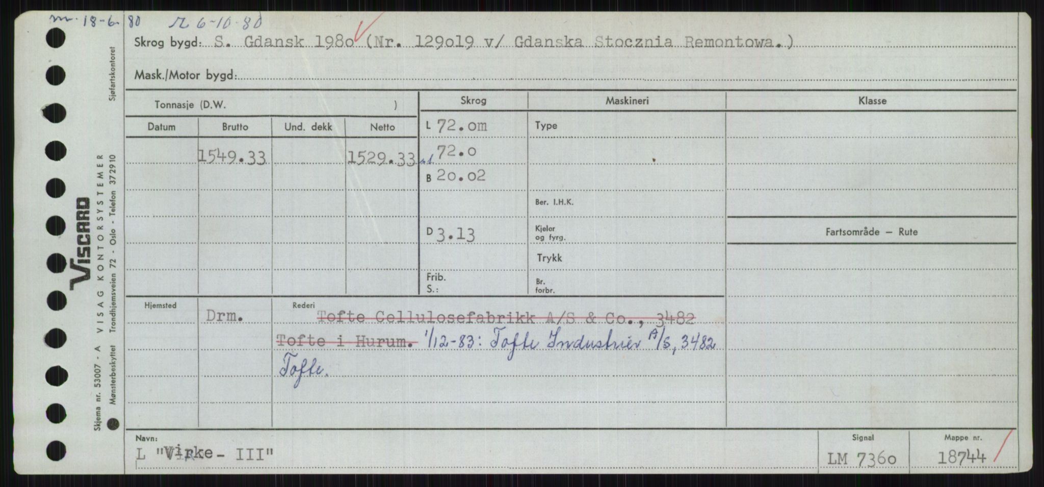 Sjøfartsdirektoratet med forløpere, Skipsmålingen, RA/S-1627/H/Hc/L0001: Lektere, A-Y, p. 635