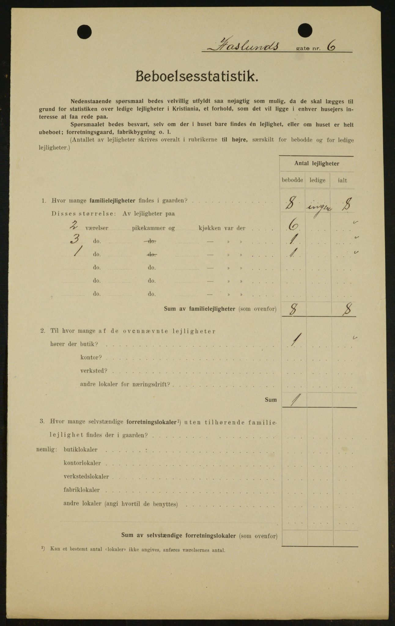 OBA, Municipal Census 1909 for Kristiania, 1909, p. 24313