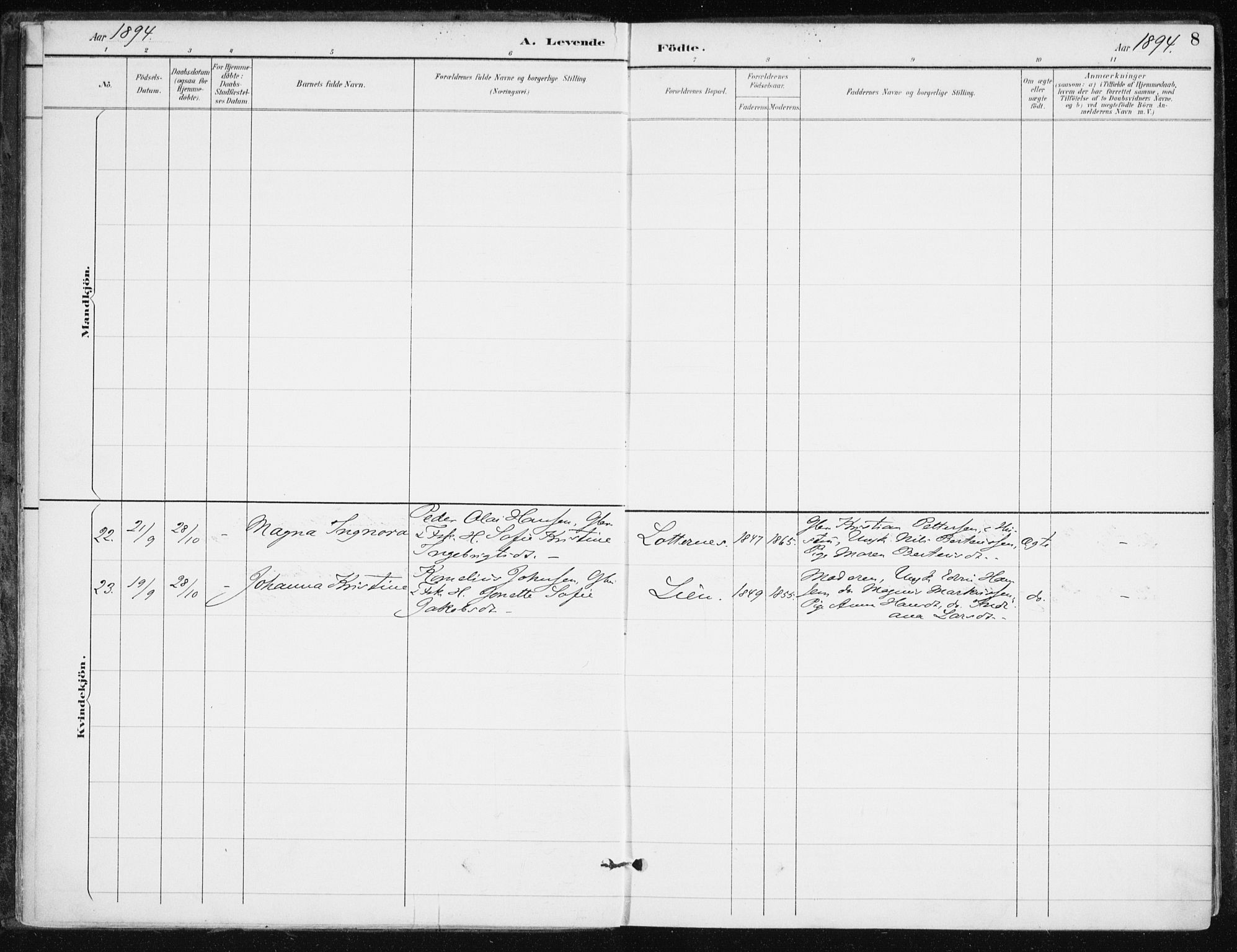 Salangen sokneprestembete, AV/SATØ-S-1324/H/Ha/L0001kirke: Parish register (official) no. 1, 1893-1911, p. 8