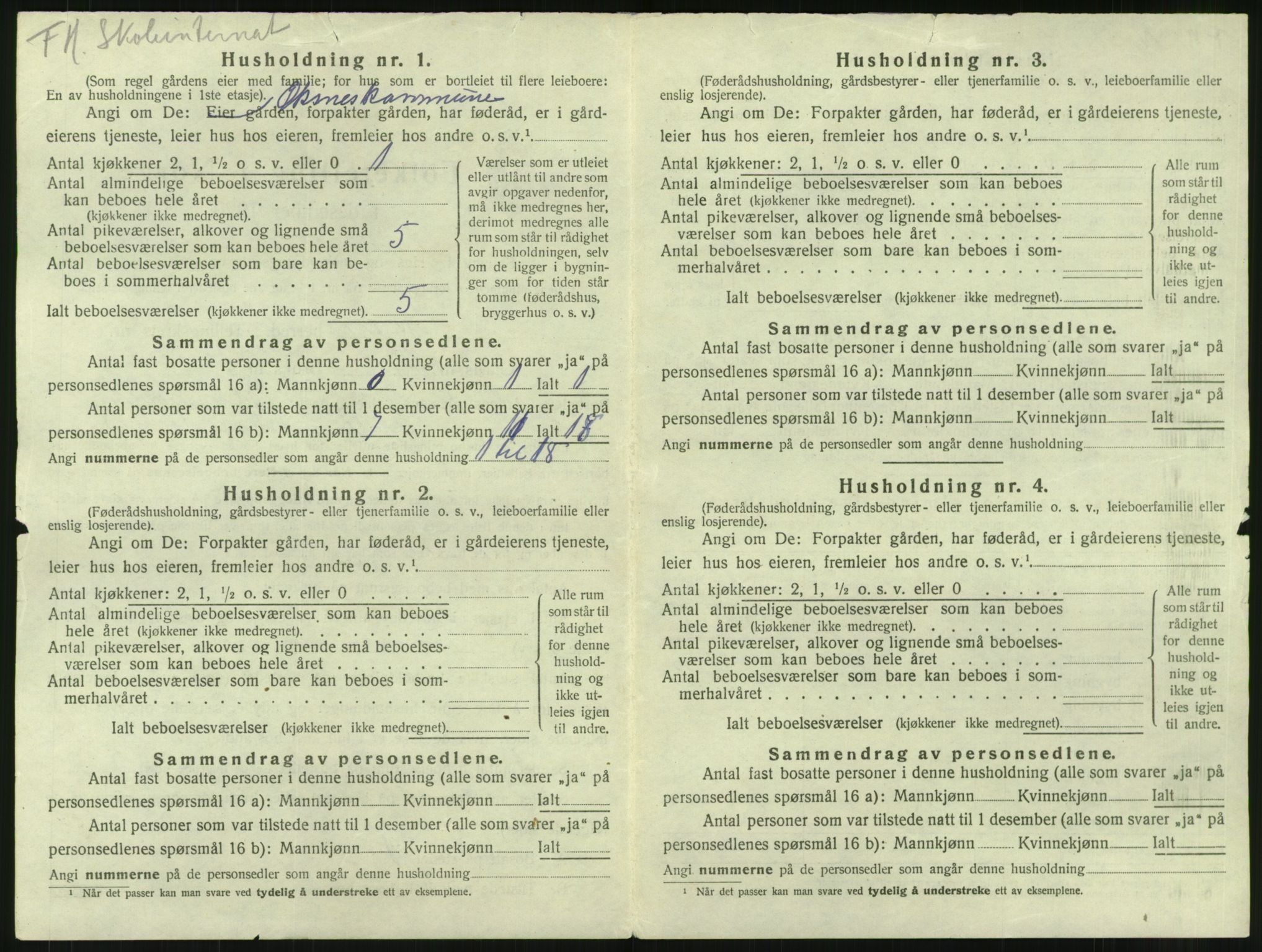 SAT, 1920 census for Øksnes, 1920, p. 727