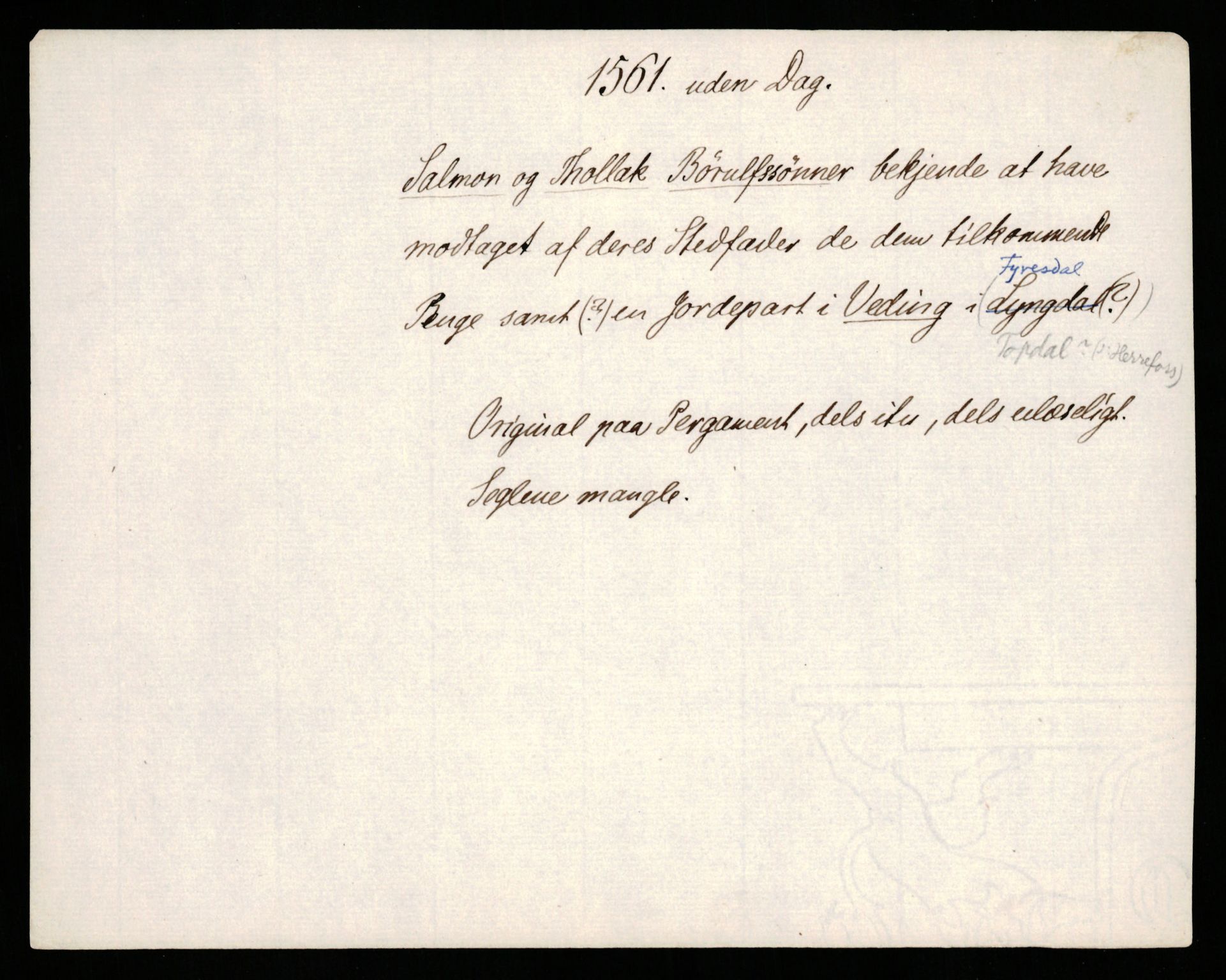 Riksarkivets diplomsamling, AV/RA-EA-5965/F35/F35b/L0001: Riksarkivets diplomer, seddelregister, 1307-1566, p. 437