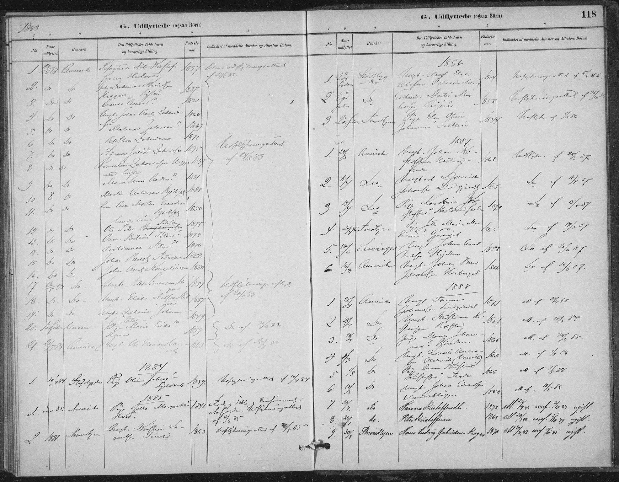 Ministerialprotokoller, klokkerbøker og fødselsregistre - Nord-Trøndelag, SAT/A-1458/702/L0023: Parish register (official) no. 702A01, 1883-1897, p. 118