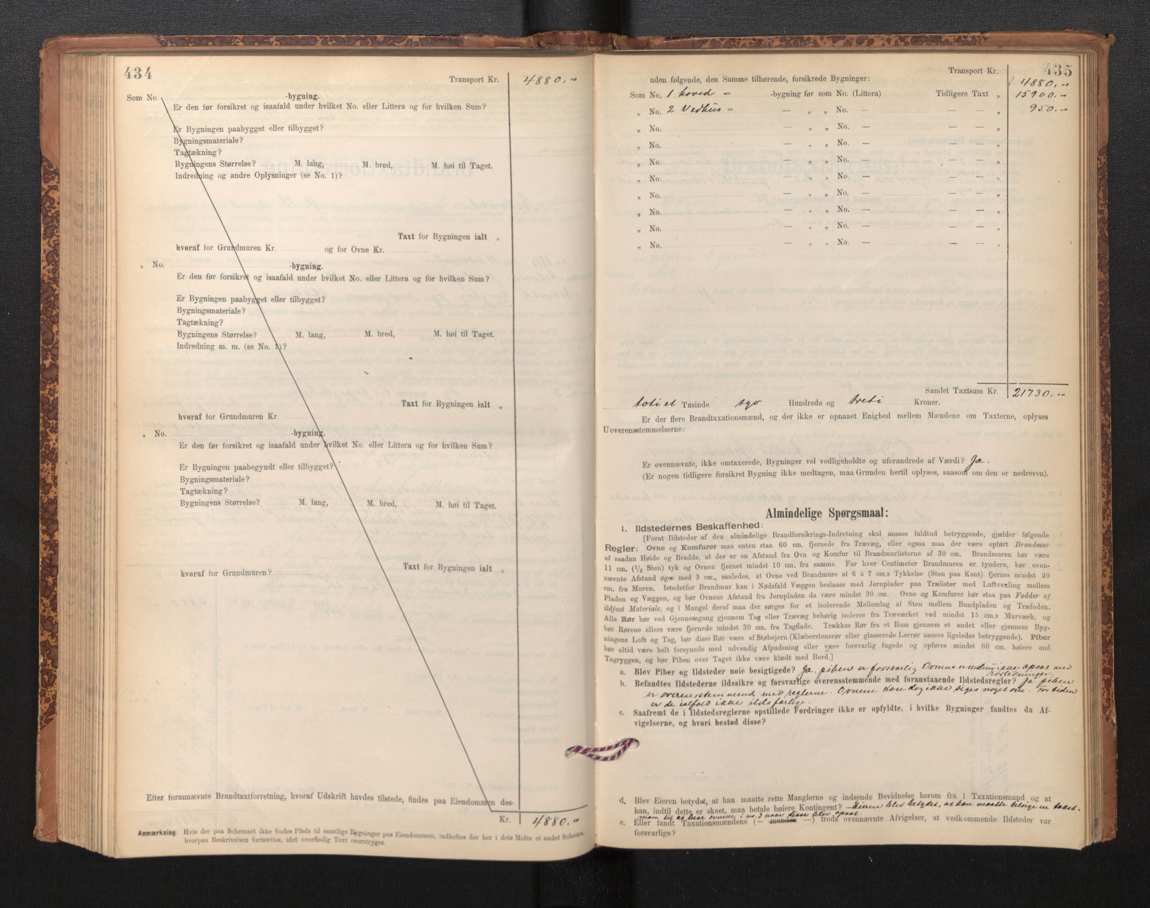 Lensmannen i Askvoll, SAB/A-26301/0012/L0004: Branntakstprotokoll, skjematakst og liste over branntakstmenn, 1895-1932, p. 434-435