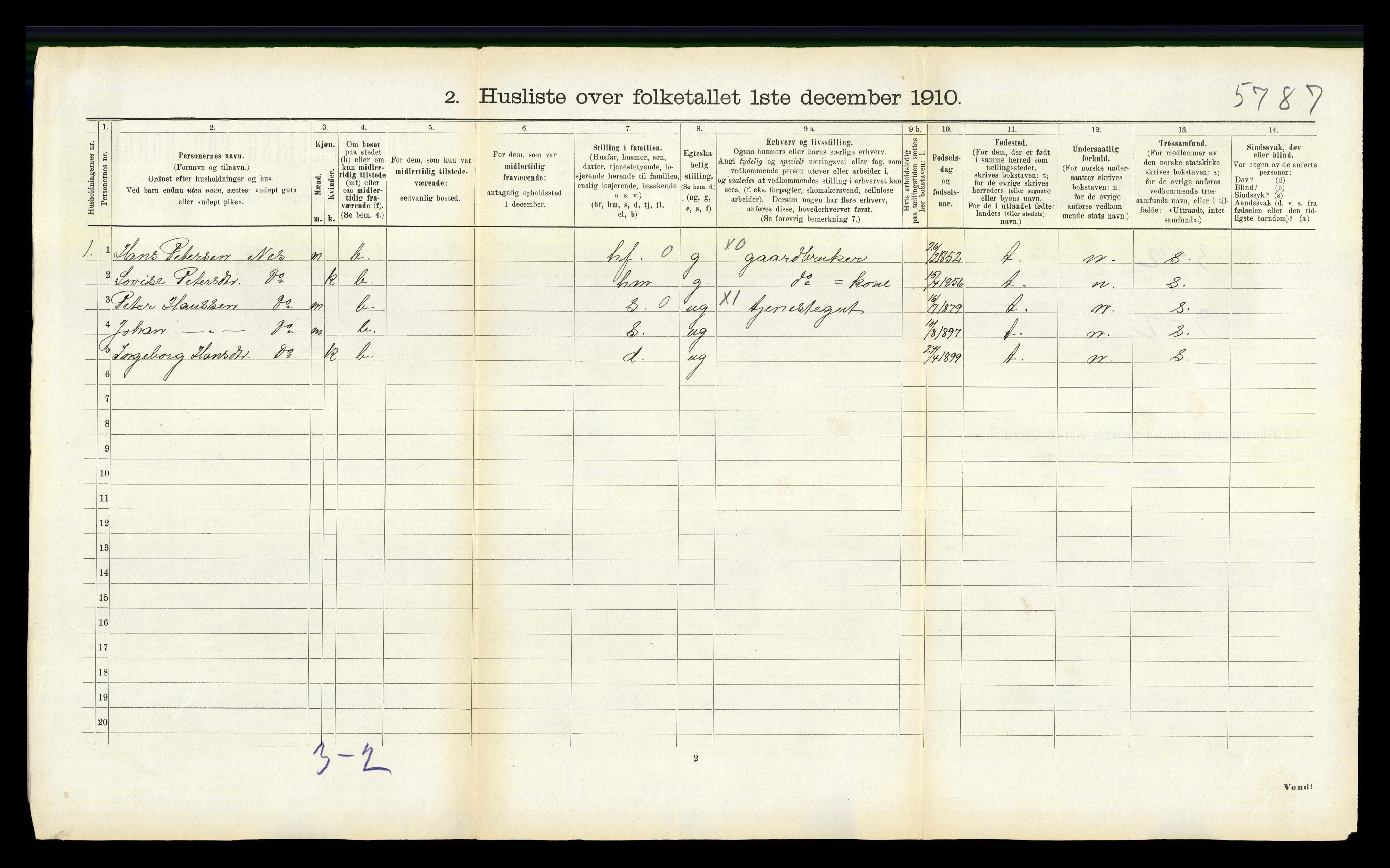 RA, 1910 census for Skodje, 1910, p. 318