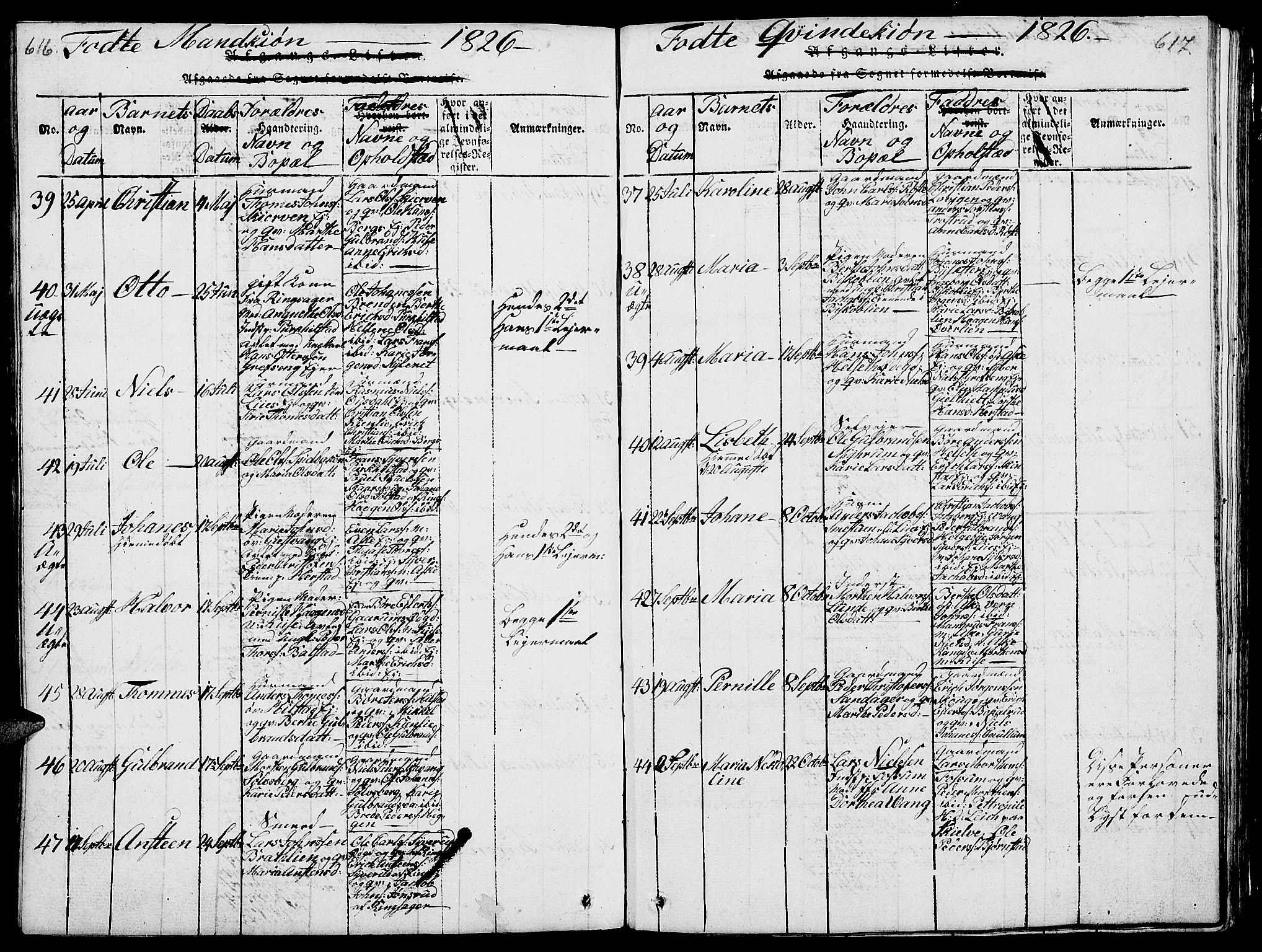 Nes prestekontor, Hedmark, AV/SAH-PREST-020/L/La/L0003: Parish register (copy) no. 3, 1814-1831, p. 616-617