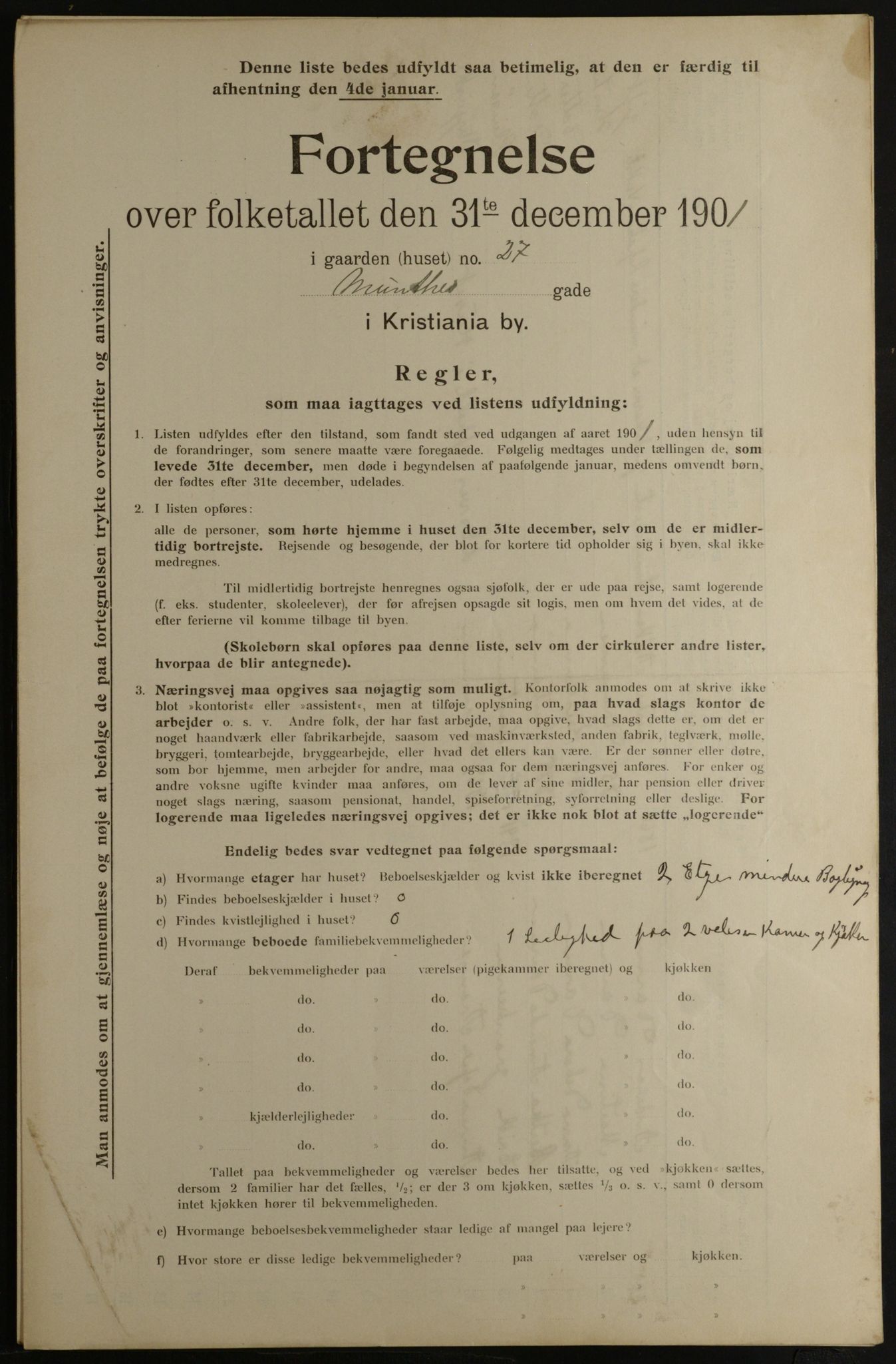 OBA, Municipal Census 1901 for Kristiania, 1901, p. 10454