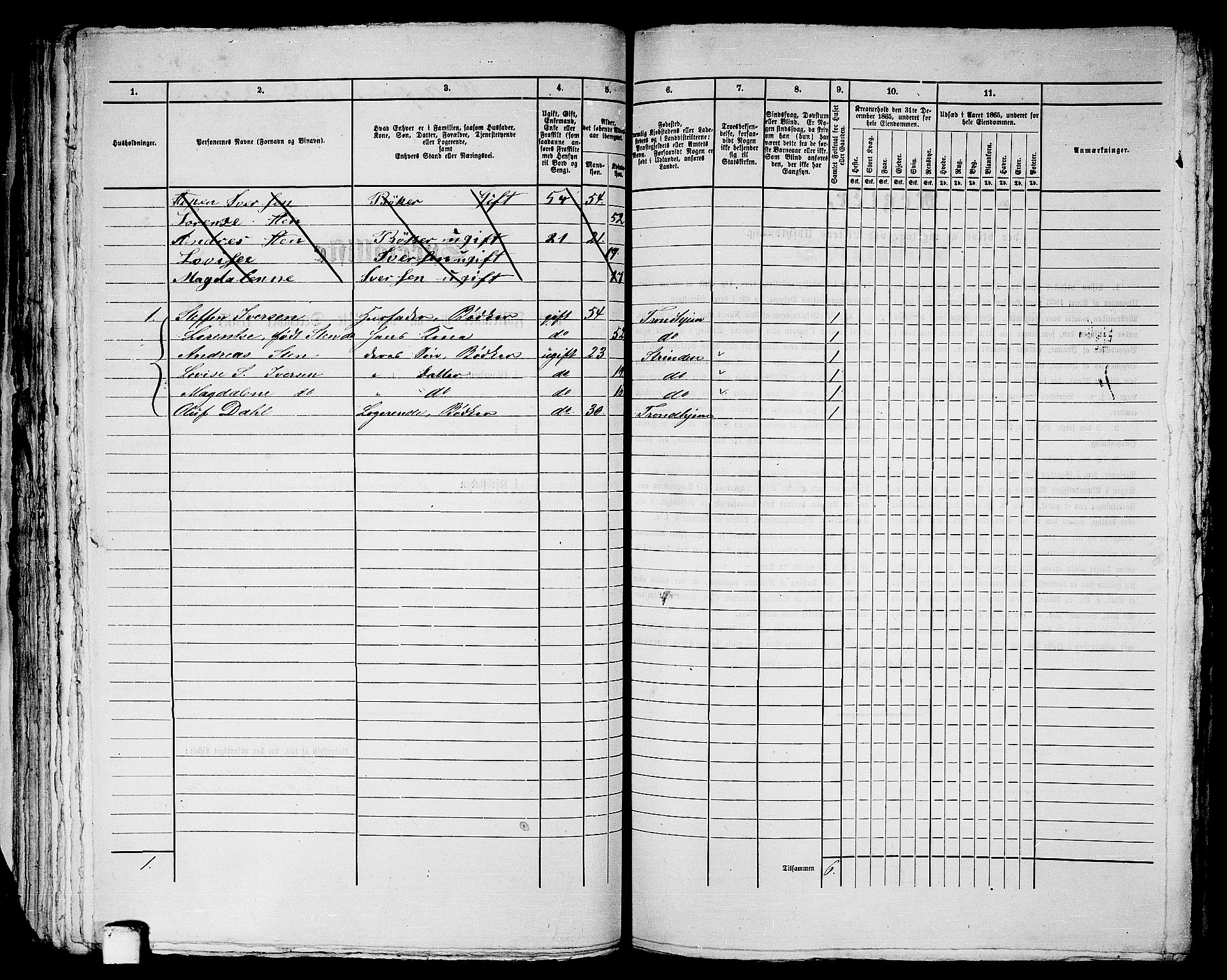 RA, 1865 census for Trondheim, 1865, p. 2758