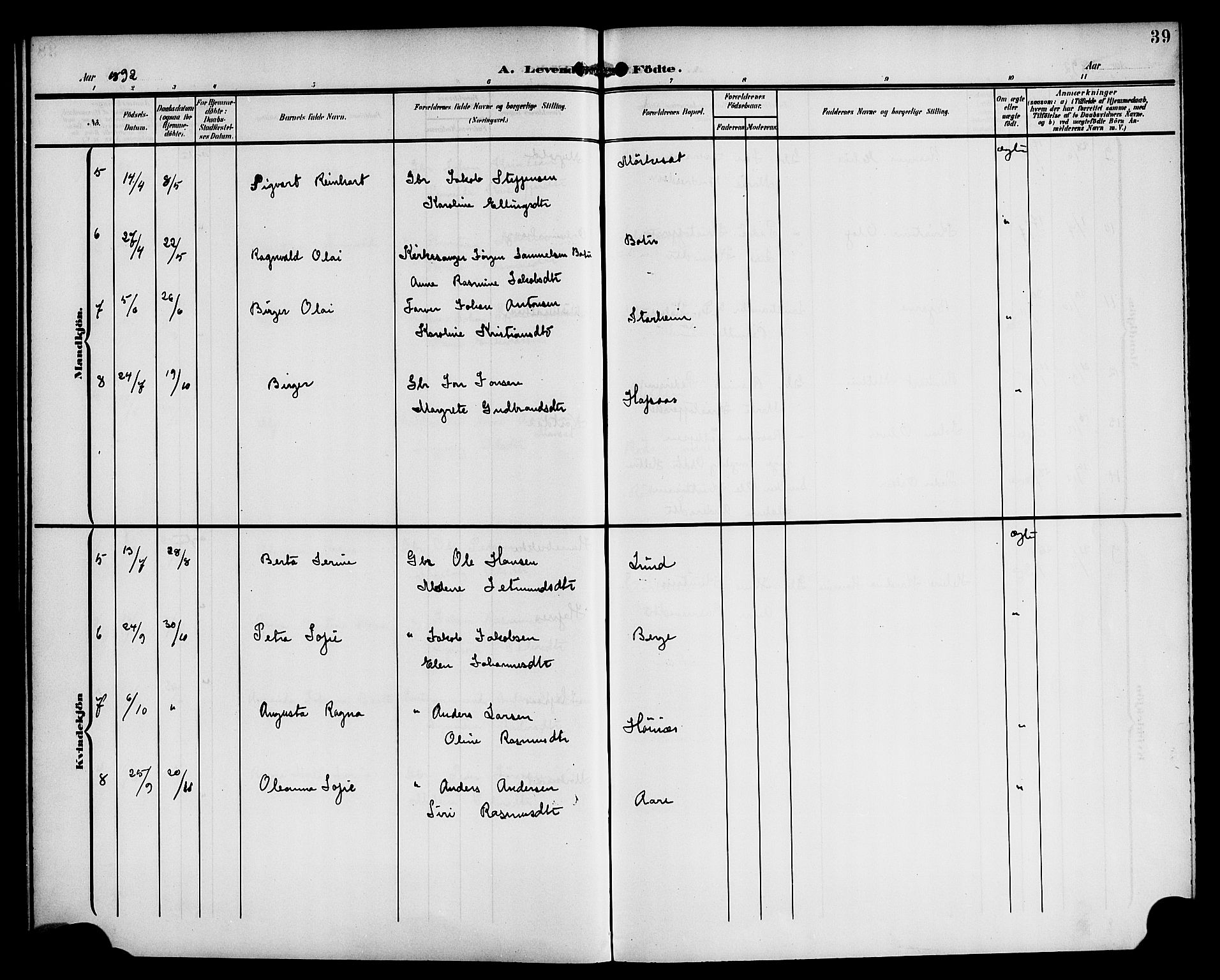 Eid sokneprestembete, AV/SAB-A-82301/H/Haa/Haac/L0001: Parish register (official) no. C 1, 1879-1899, p. 39