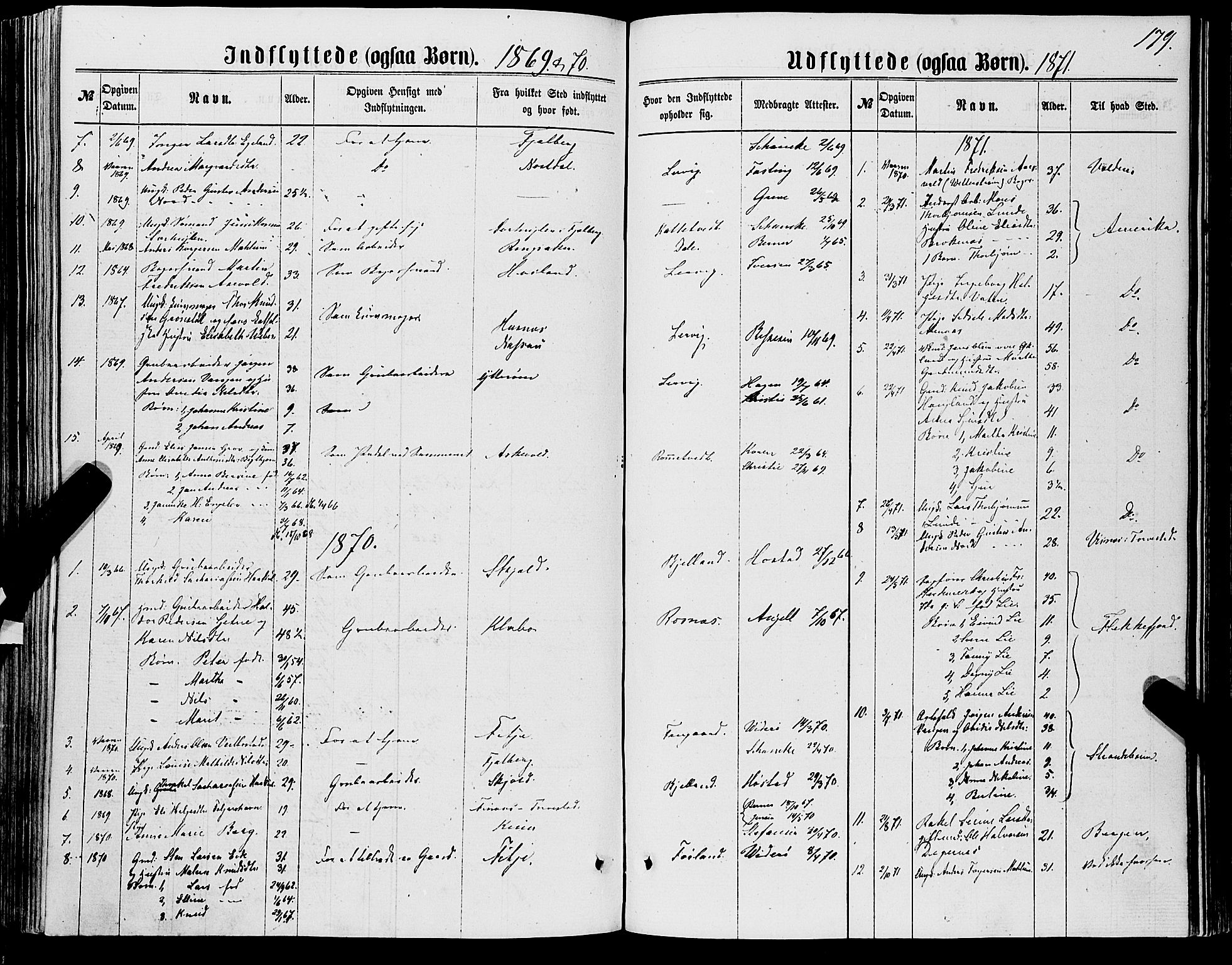 Stord sokneprestembete, SAB/A-78201/H/Haa: Parish register (official) no. B 1, 1862-1877, p. 179