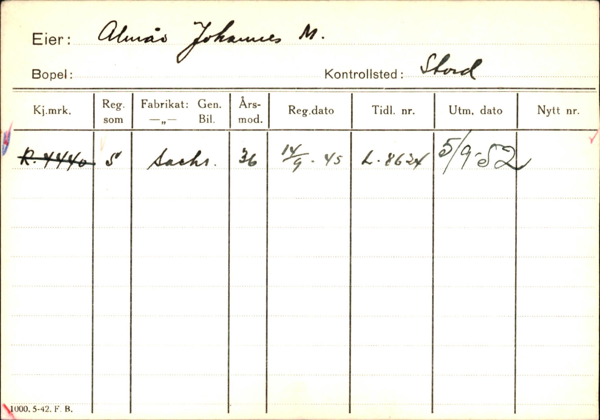 Statens vegvesen, Hordaland vegkontor, AV/SAB-A-5201/2/Ha/L0001: R-eierkort A, 1920-1971, p. 517