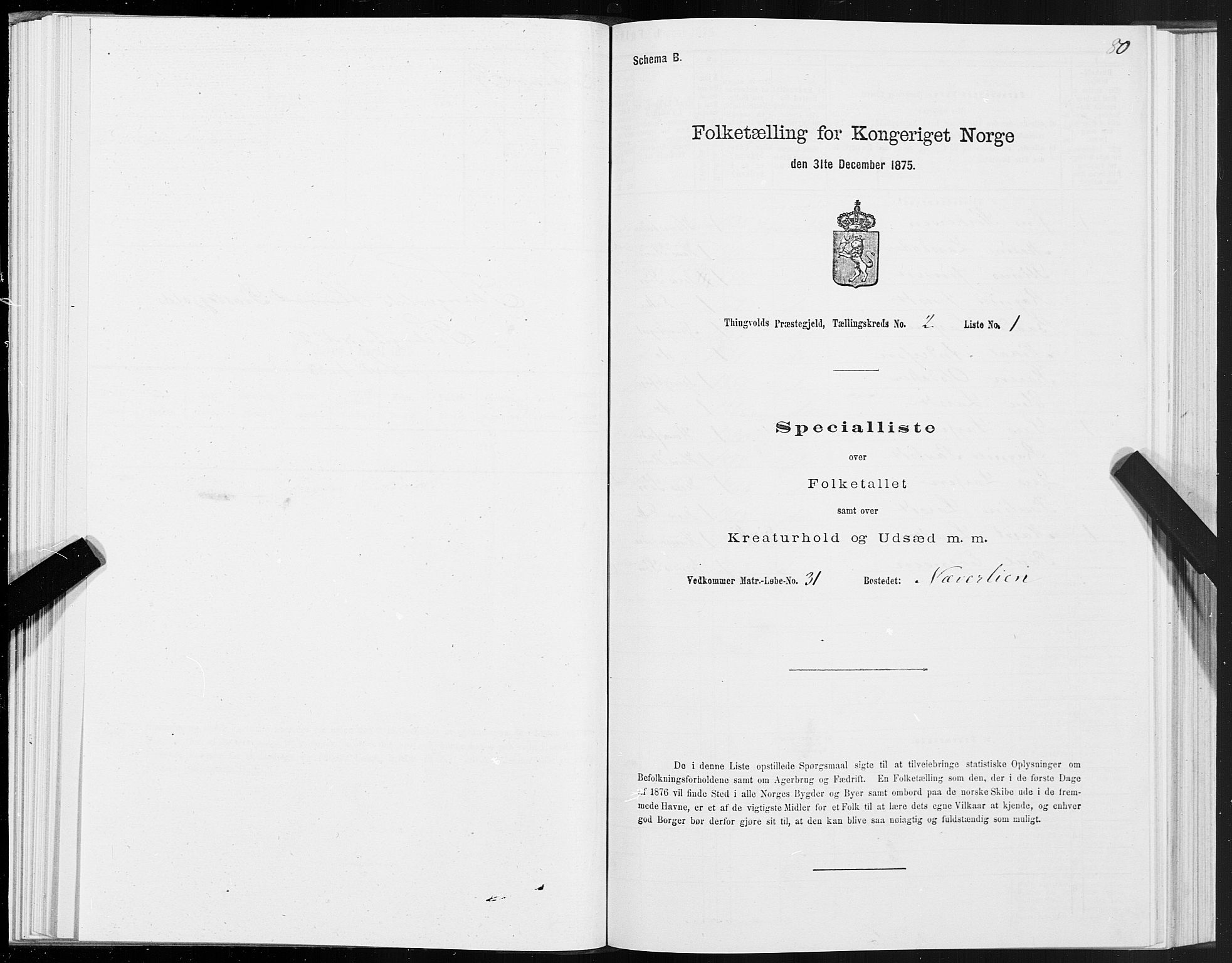 SAT, 1875 census for 1560P Tingvoll, 1875, p. 1080