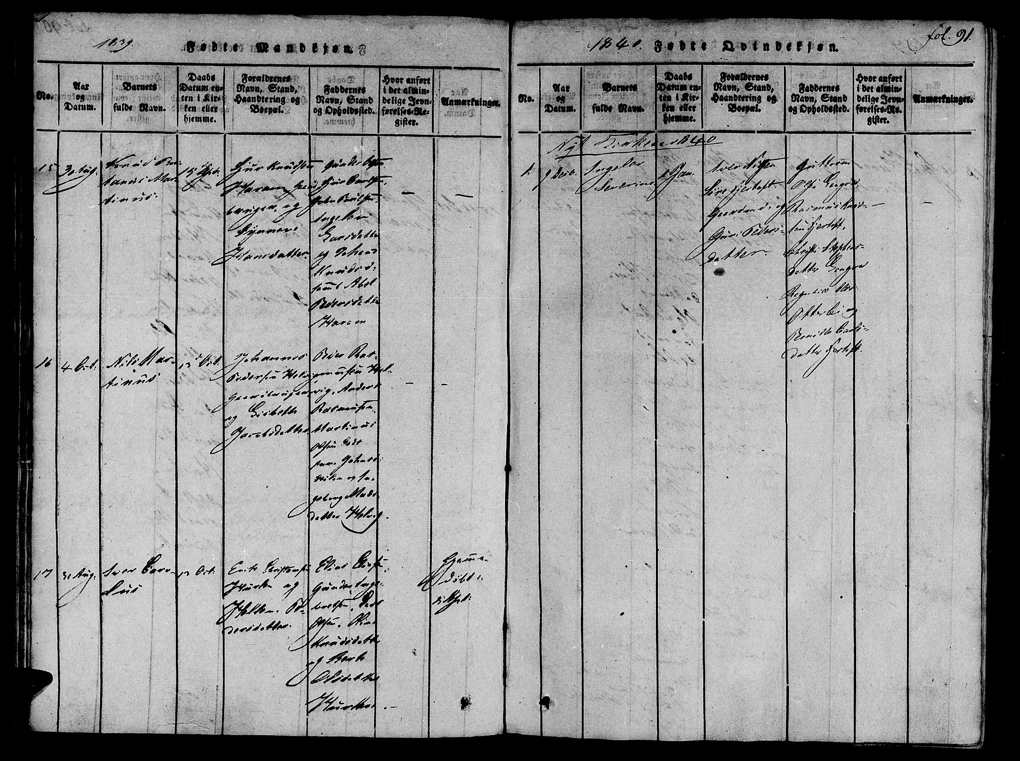 Ministerialprotokoller, klokkerbøker og fødselsregistre - Møre og Romsdal, SAT/A-1454/536/L0495: Parish register (official) no. 536A04, 1818-1847, p. 91