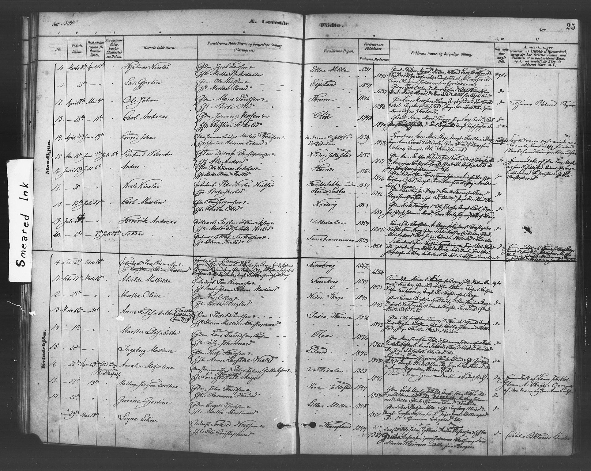 Fana Sokneprestembete, AV/SAB-A-75101/H/Haa/Haab/L0001: Parish register (official) no. B 1, 1878-1889, p. 25