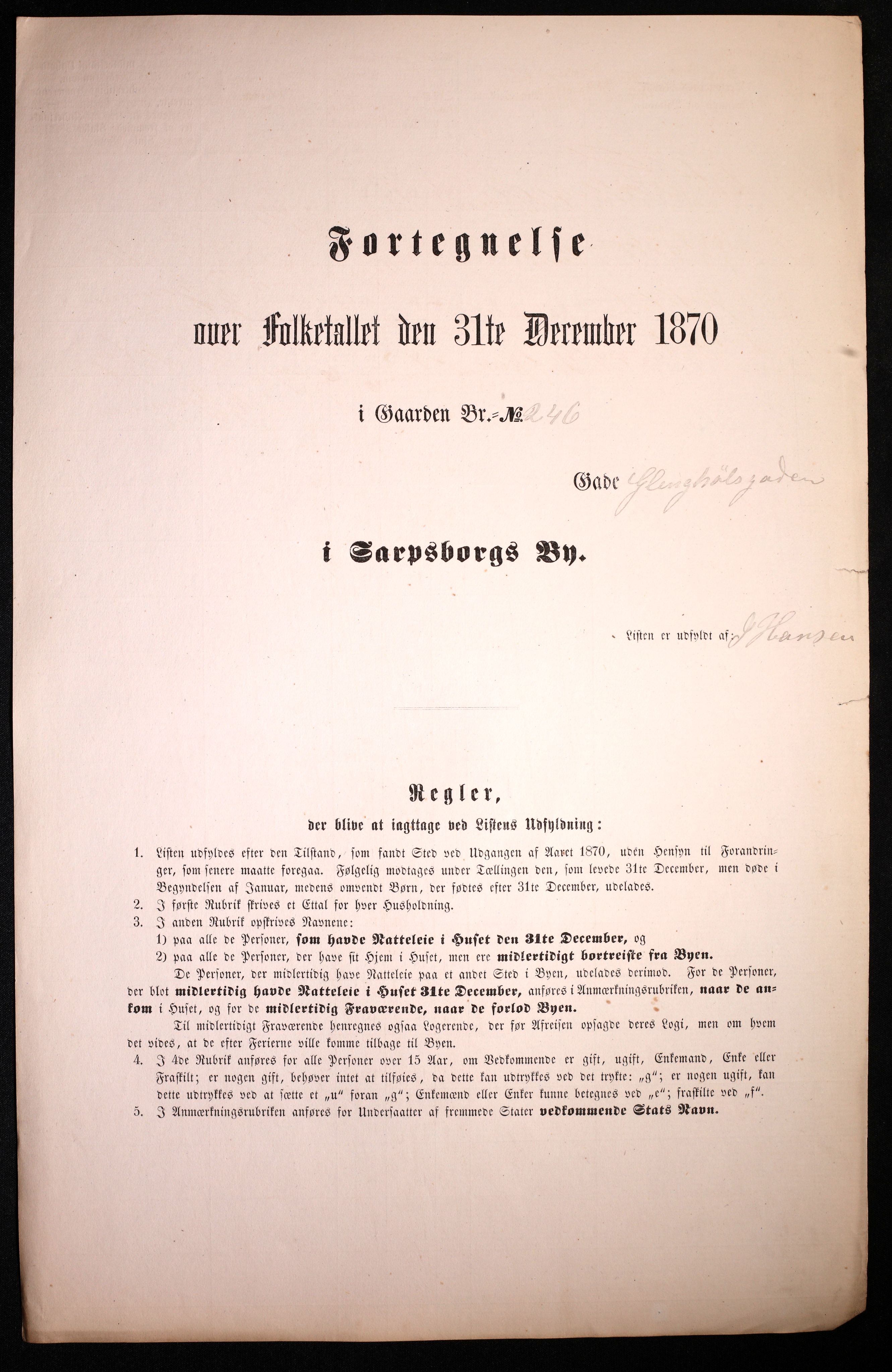 RA, 1870 census for 0102 Sarpsborg, 1870, p. 123