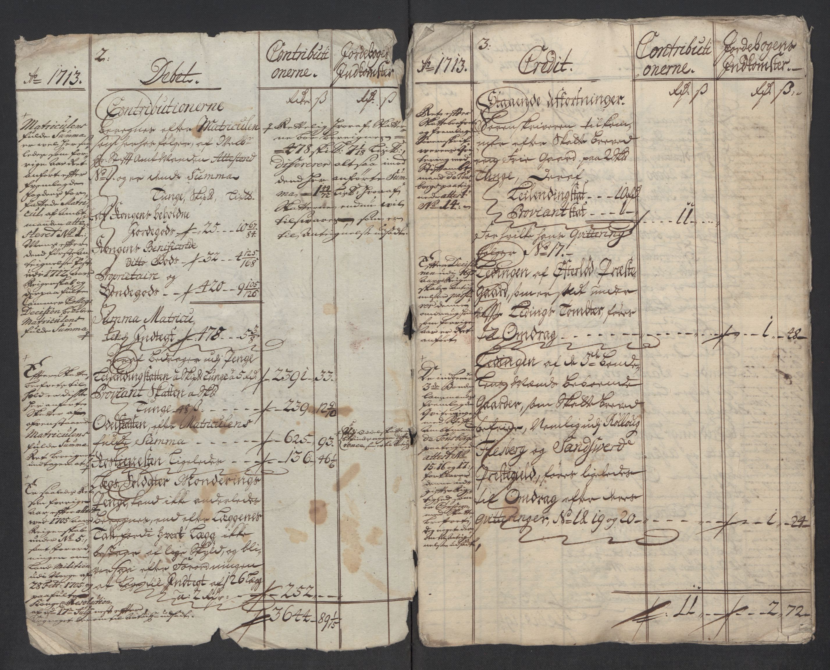 Rentekammeret inntil 1814, Reviderte regnskaper, Fogderegnskap, AV/RA-EA-4092/R24/L1588: Fogderegnskap Numedal og Sandsvær, 1713, p. 5