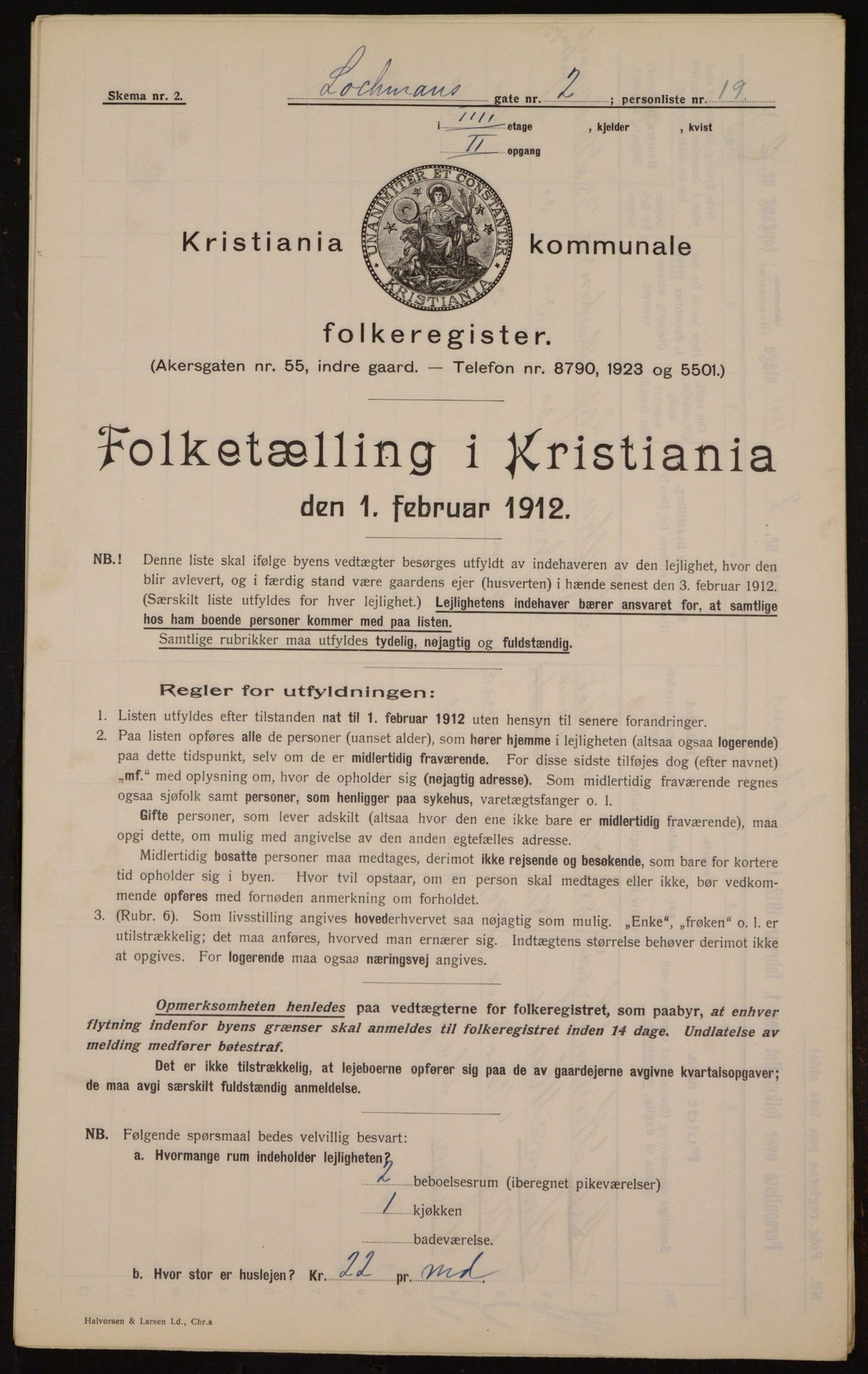 OBA, Municipal Census 1912 for Kristiania, 1912, p. 58595