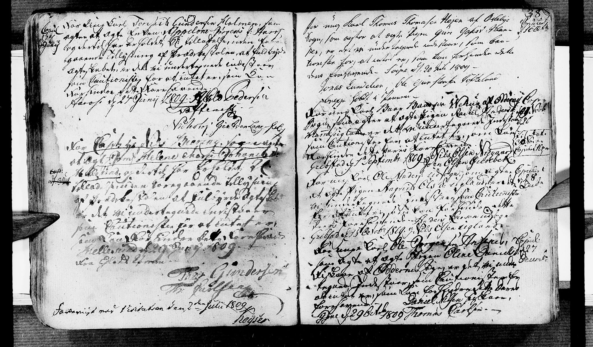 Søgne sokneprestkontor, SAK/1111-0037/F/Fa/Fab/L0007: Parish register (official) no. A 7, 1791-1851, p. 38