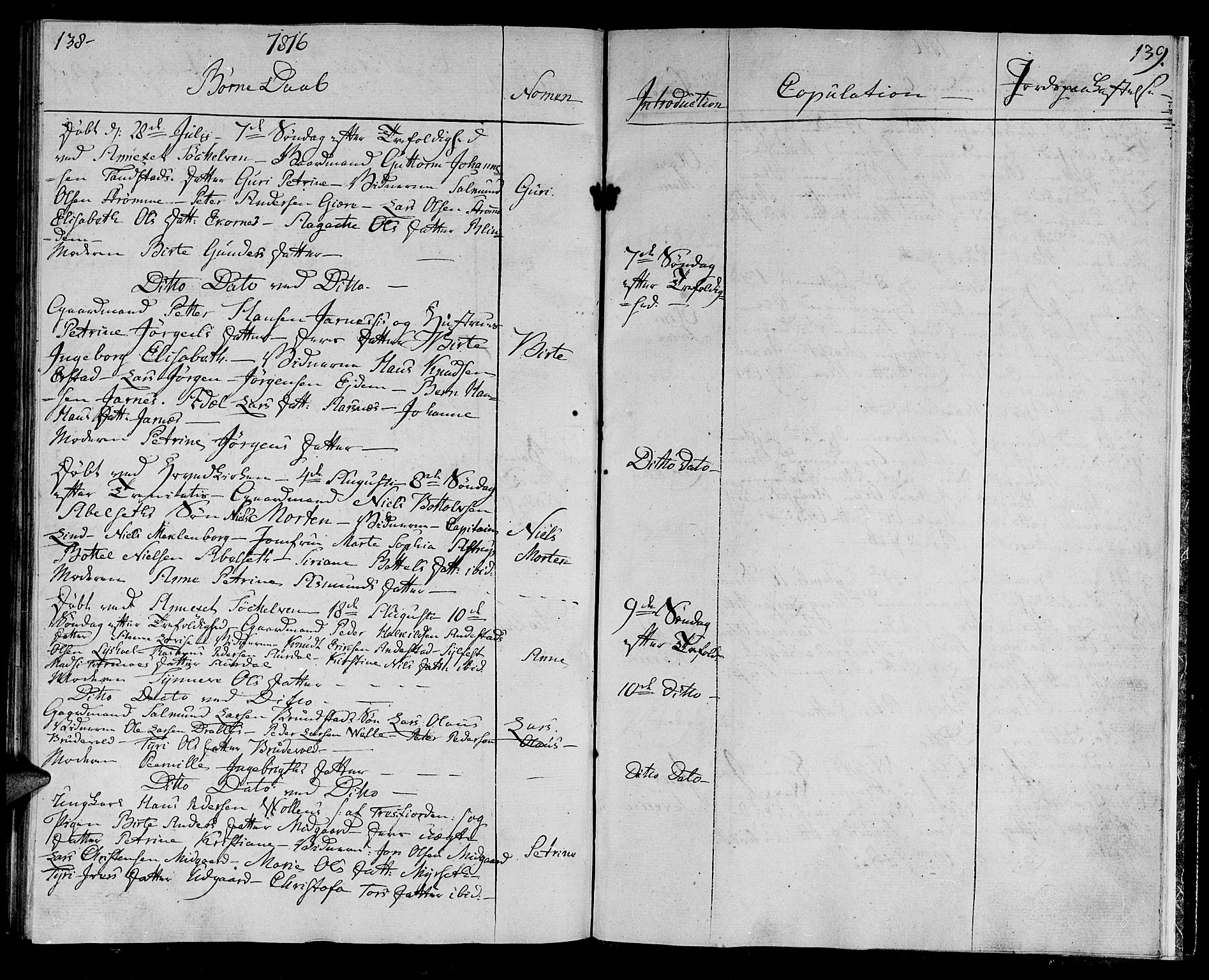 Ministerialprotokoller, klokkerbøker og fødselsregistre - Møre og Romsdal, AV/SAT-A-1454/522/L0309: Parish register (official) no. 522A04, 1810-1816, p. 138-139